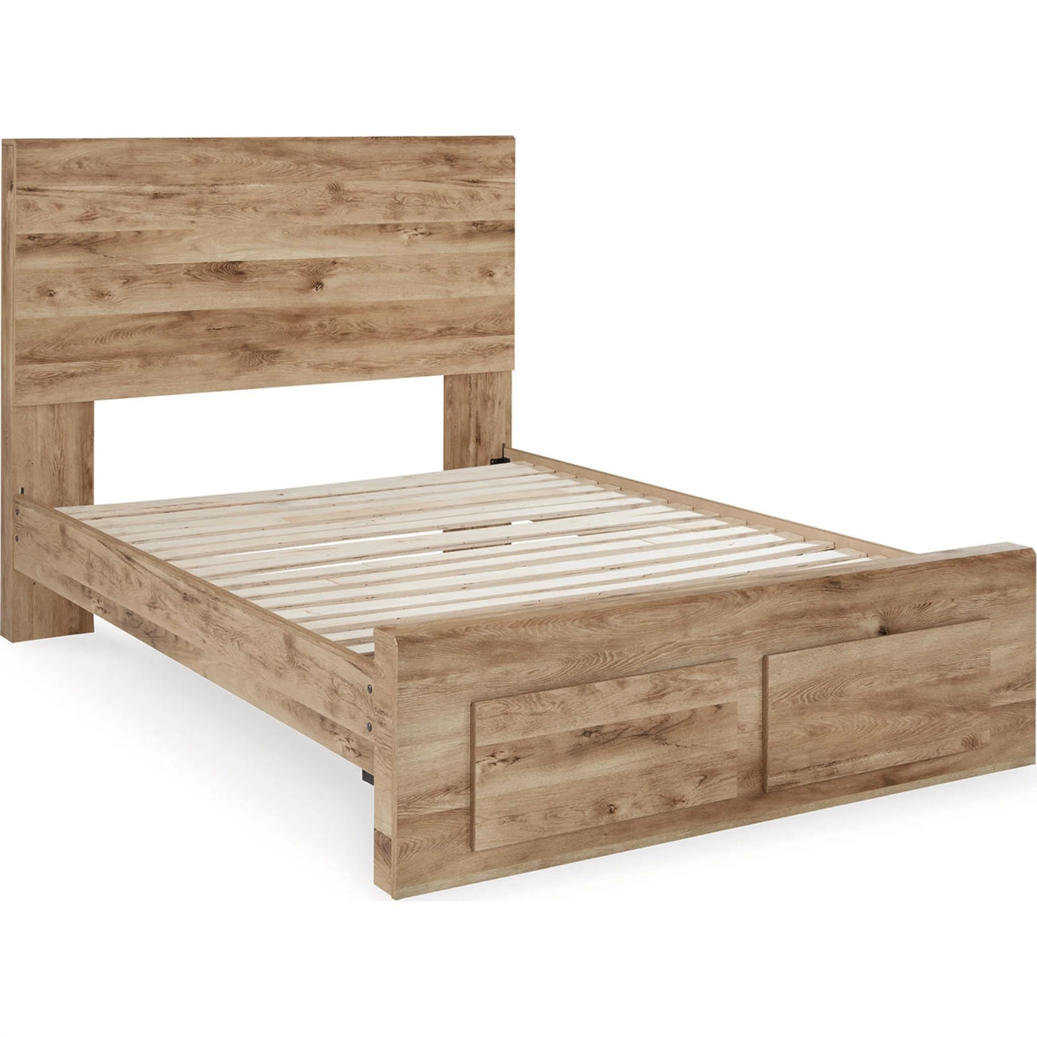 Hyanna 6 Piece Full Bed with Footboard Storage Bedroom - Tan Brown - Image 7