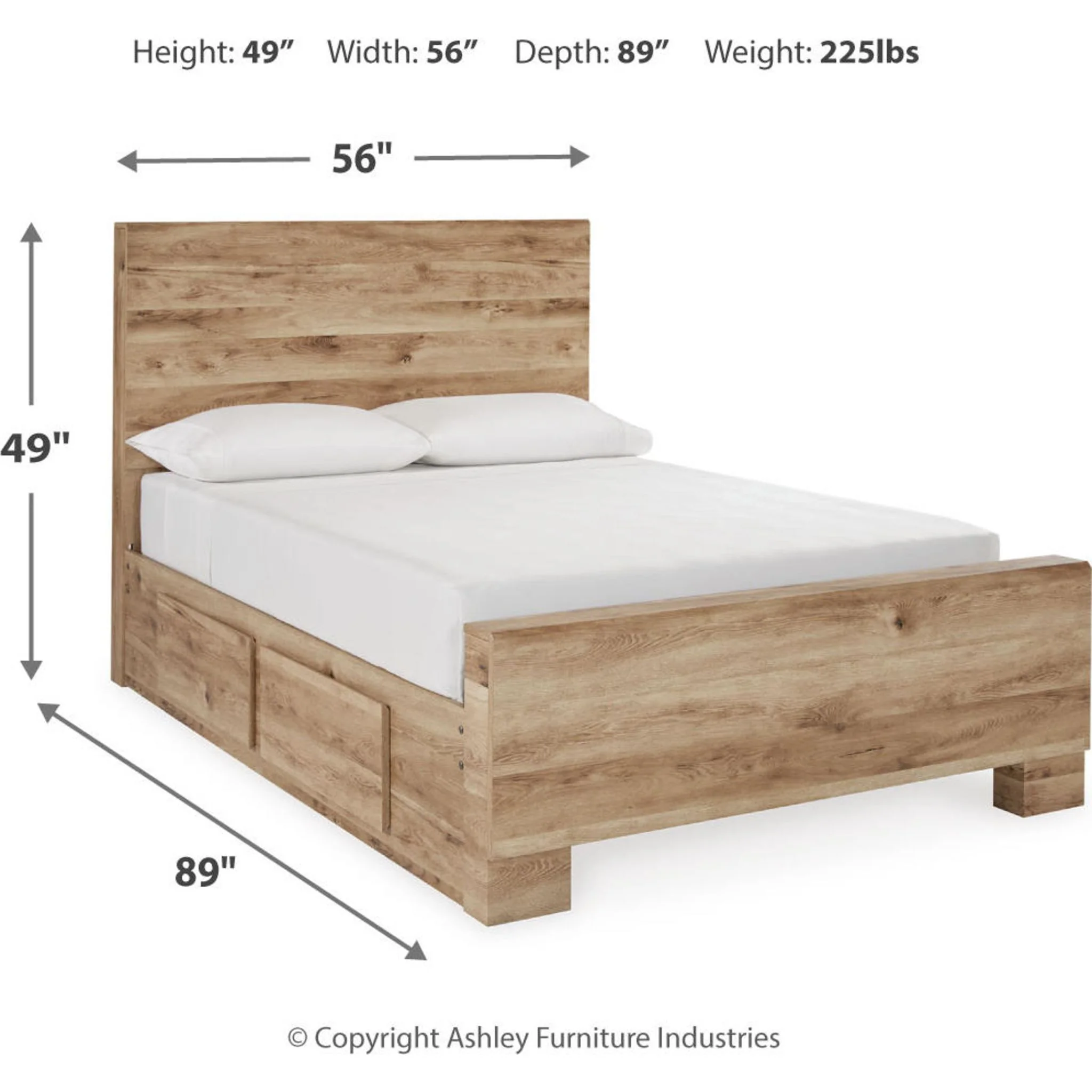 Hyanna Bed with 2 Drawer Storage - Tan Brown - Image 14