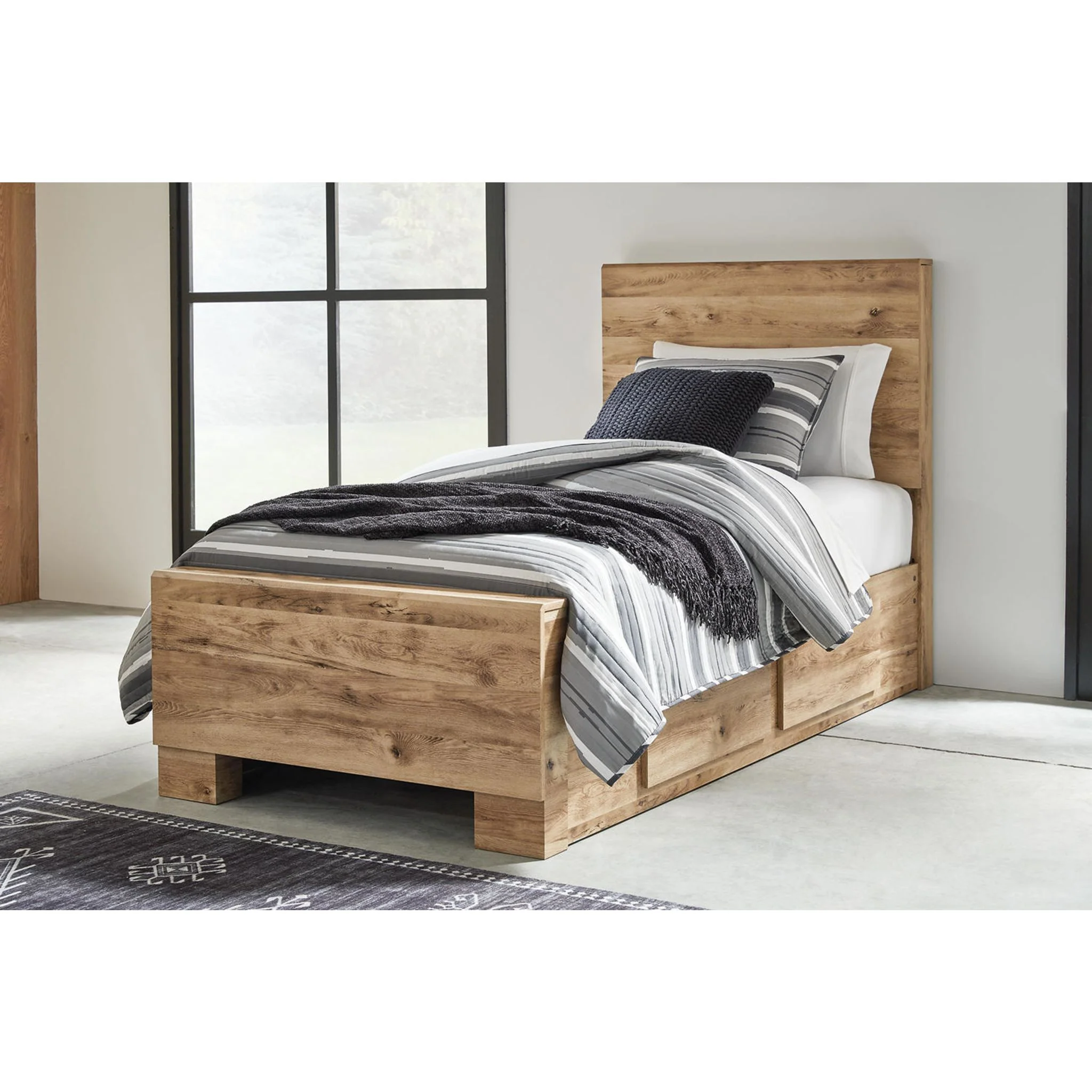 Hyanna Bed with 2 Drawer Storage - Tan Brown - Image 5