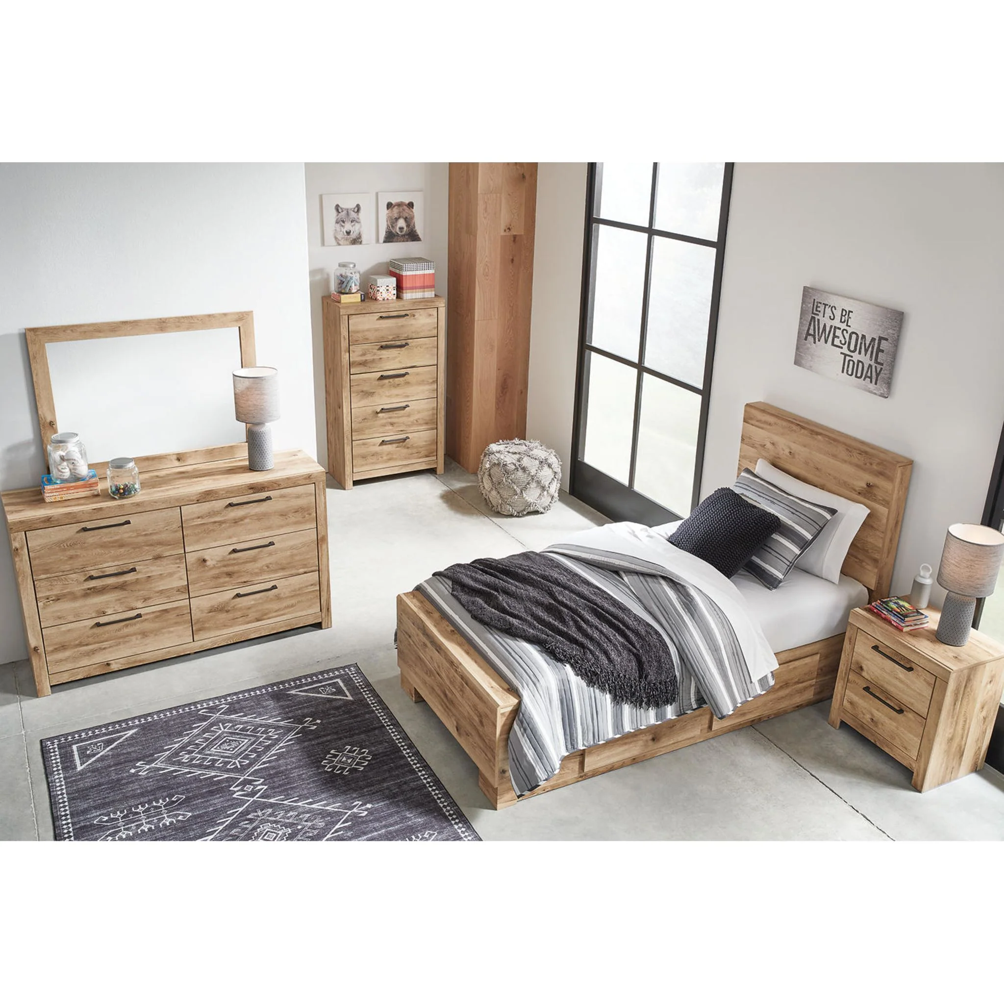 Hyanna Bed with 4 Drawer Storage - Tan Brown - Image 6
