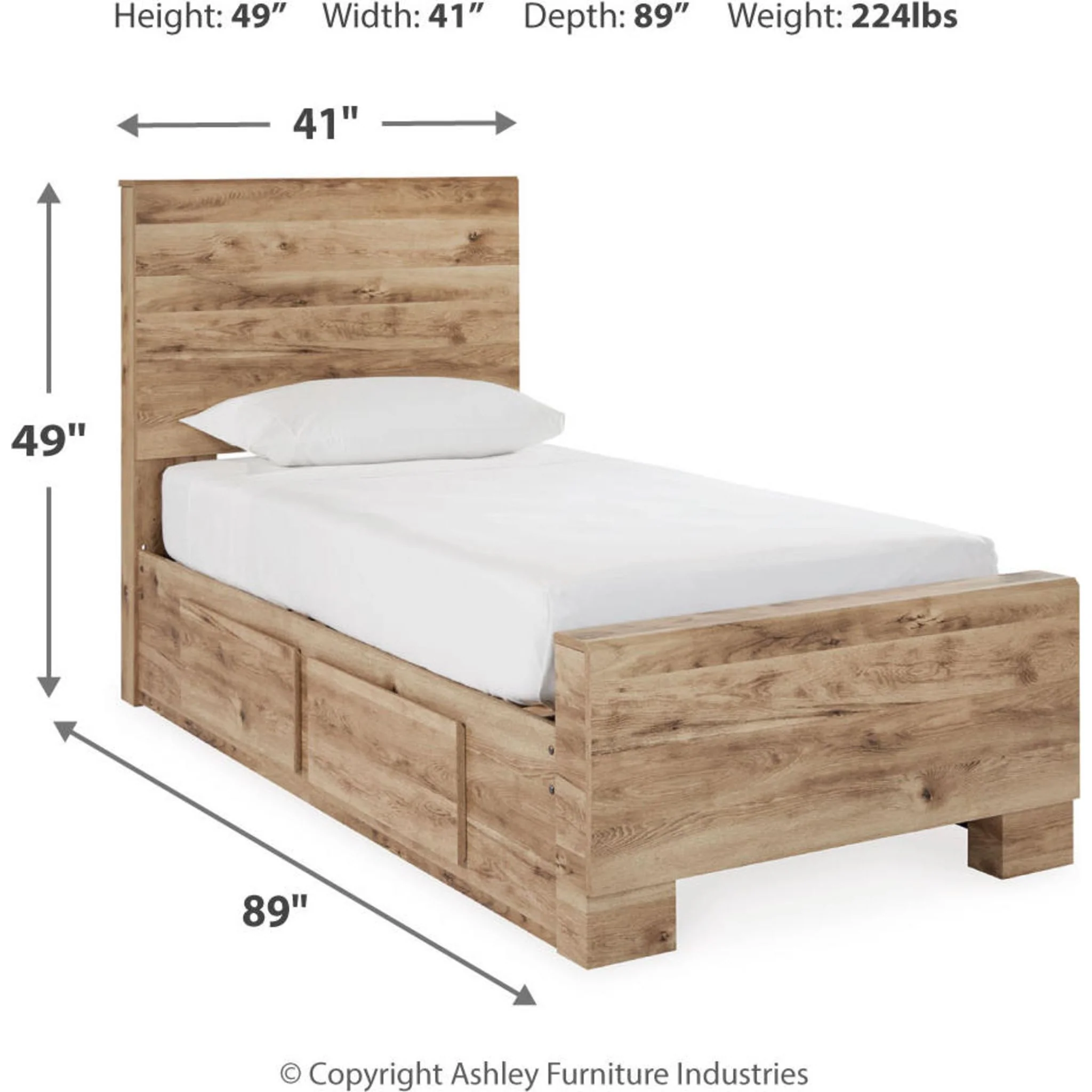 Hyanna Bed with 4 Drawer Storage - Tan Brown - Image 7