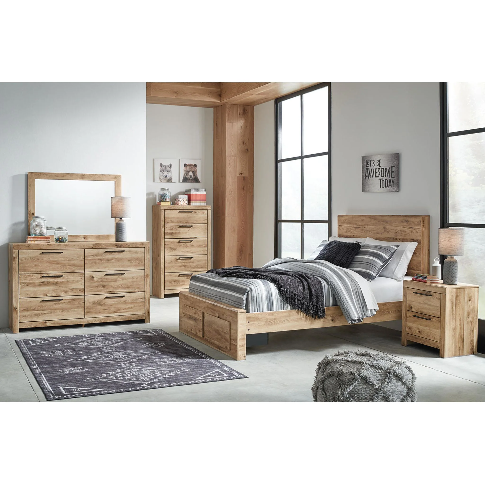 Hyanna Full Bed with Footboard Storage - Tan Brown - Image 4
