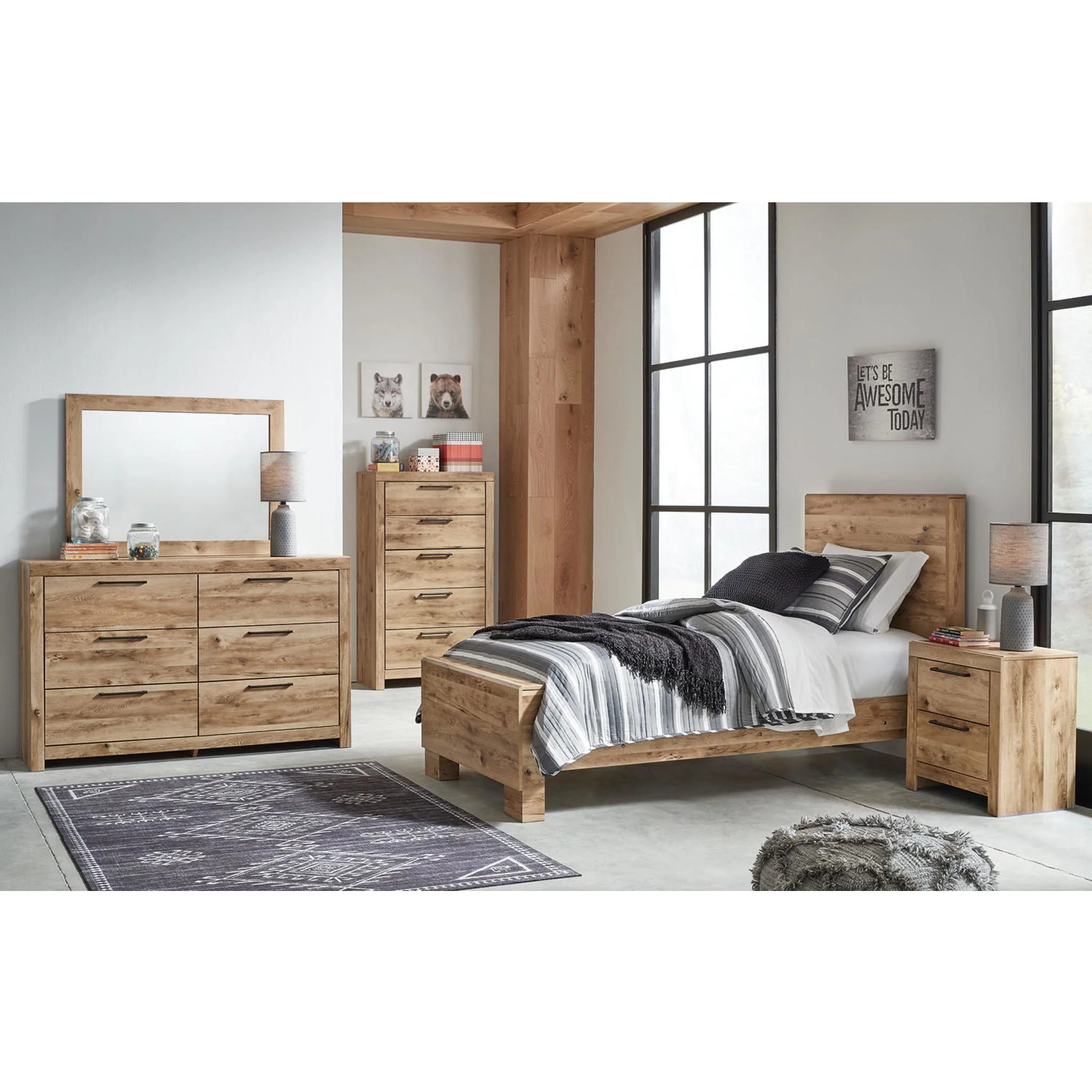 Hyanna Panel Bed - Tan Brown - Image 5