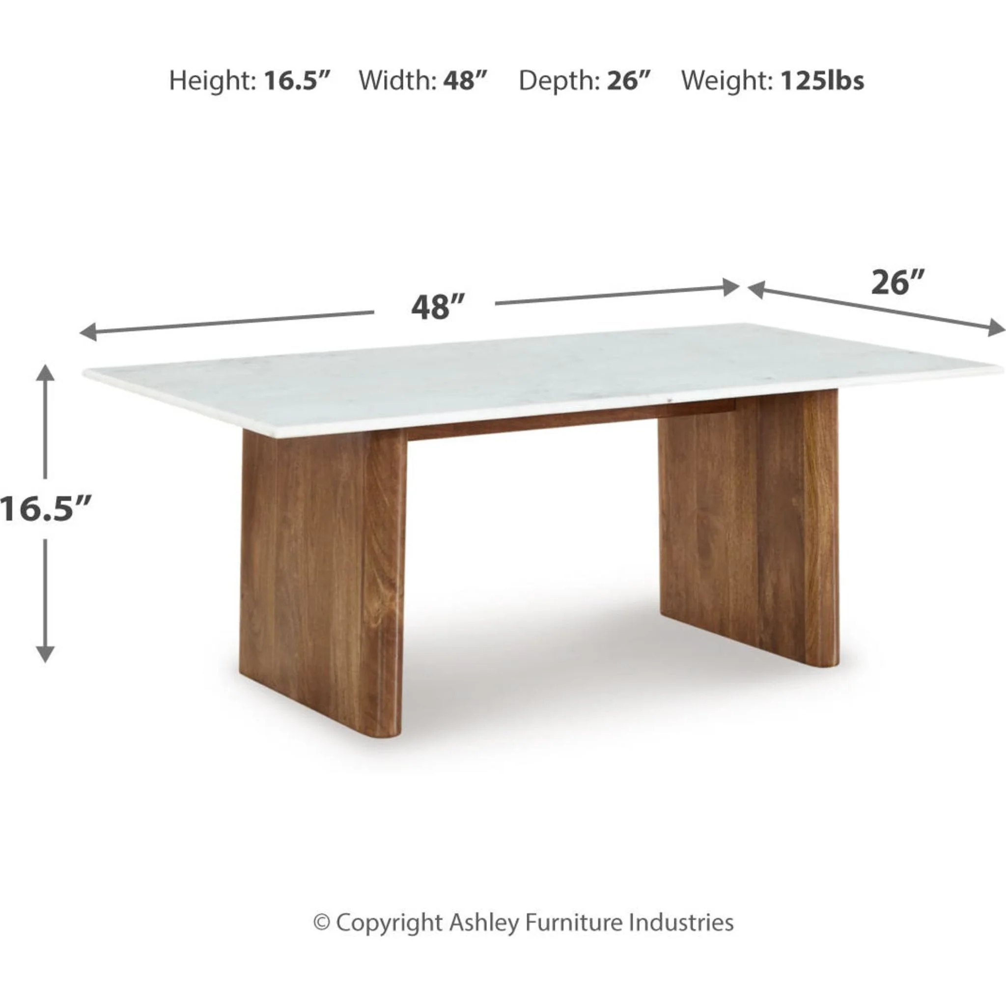 Isanti Coffee Table - Light Brown/White - Image 5