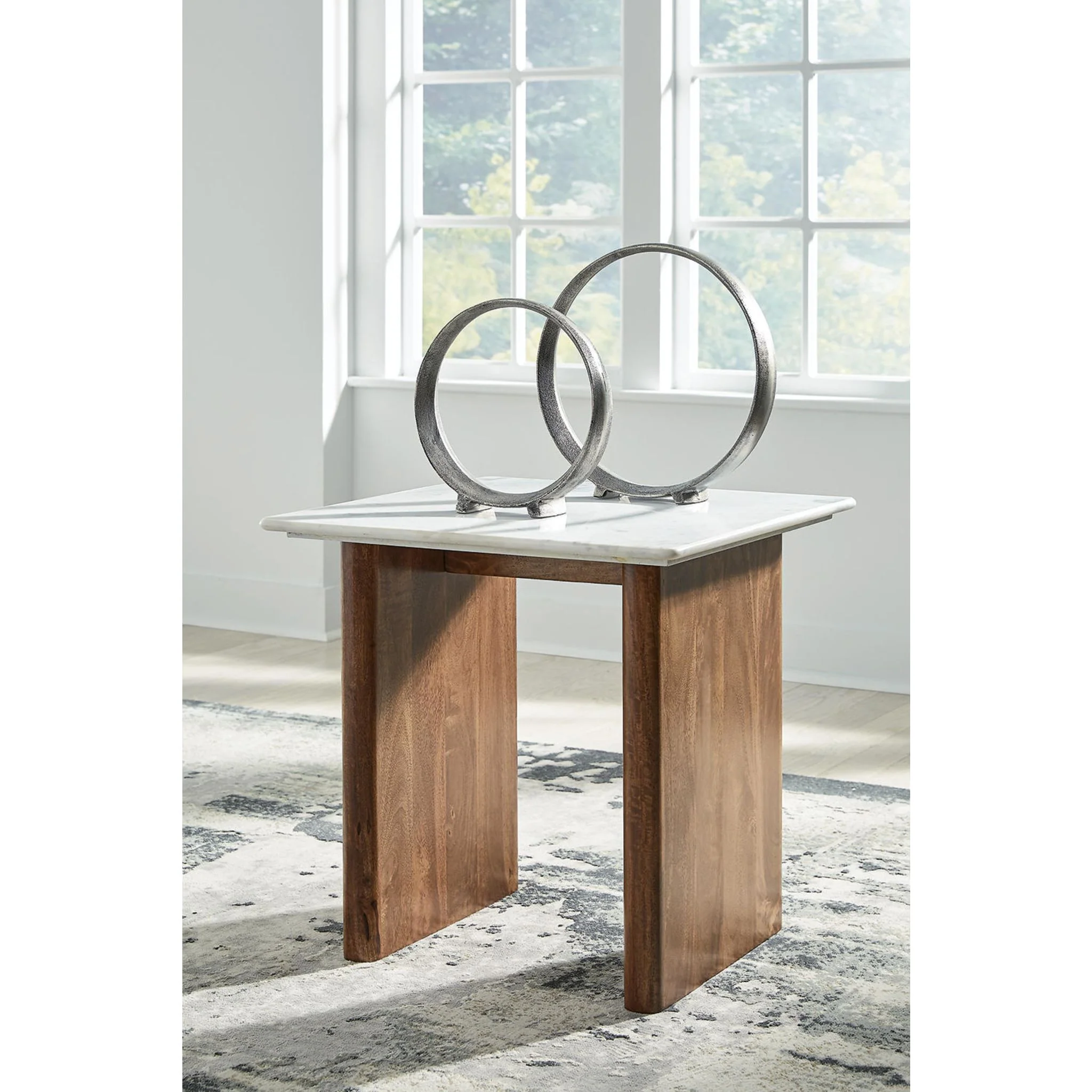 Isanti End Table - Light Brown/White - Image 13