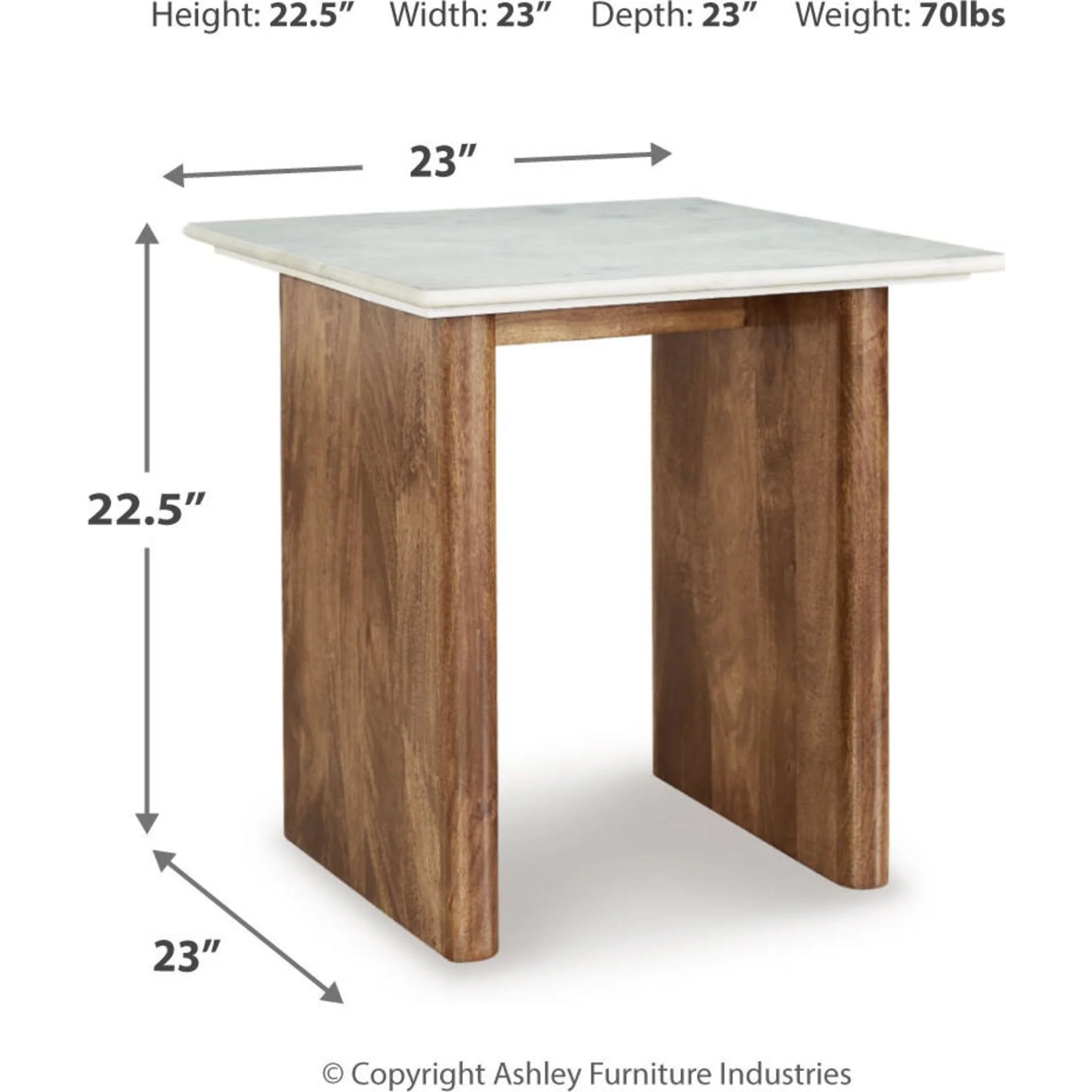 Isanti End Table - Light Brown/White - Image 4