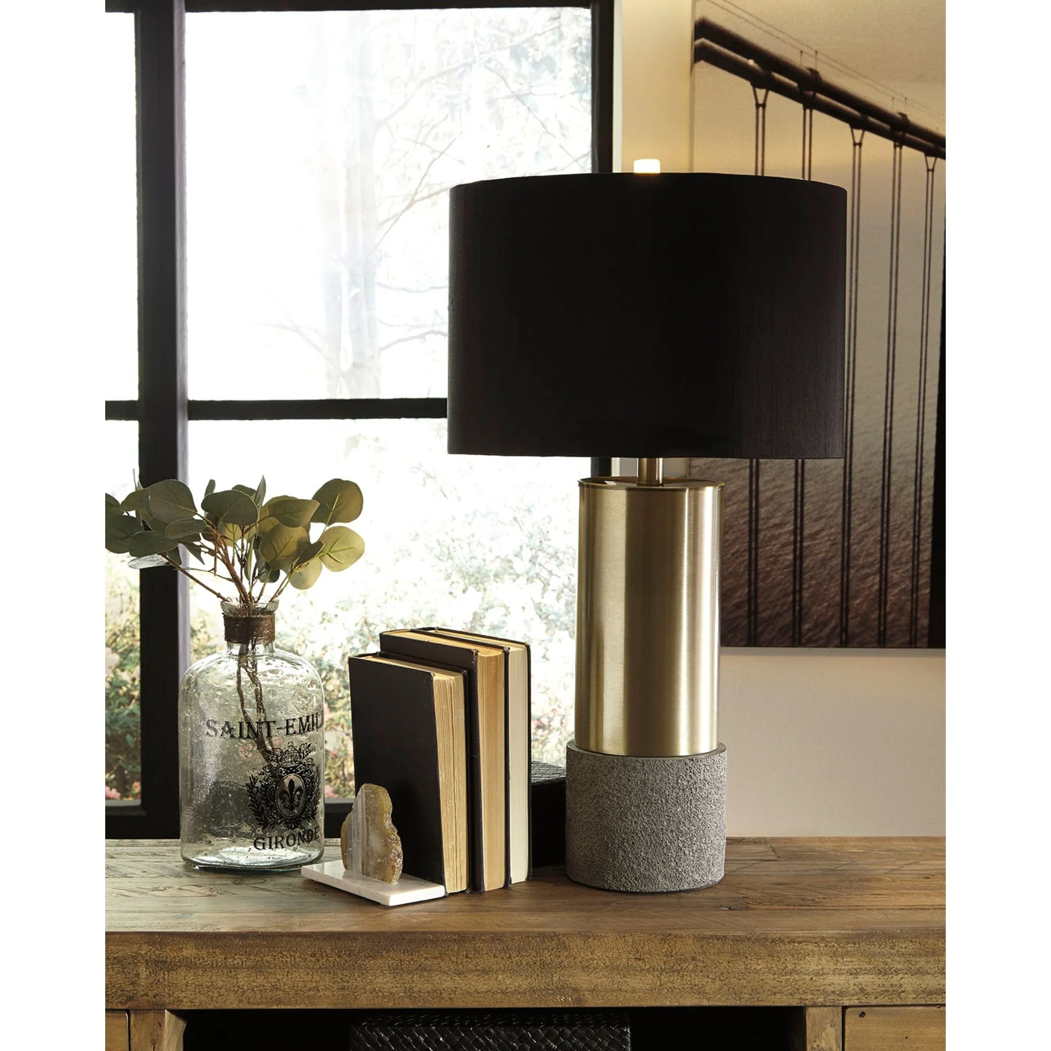 Jacek Table Lamp Pair - Gray/Brass Finish 27.25" - Image 2
