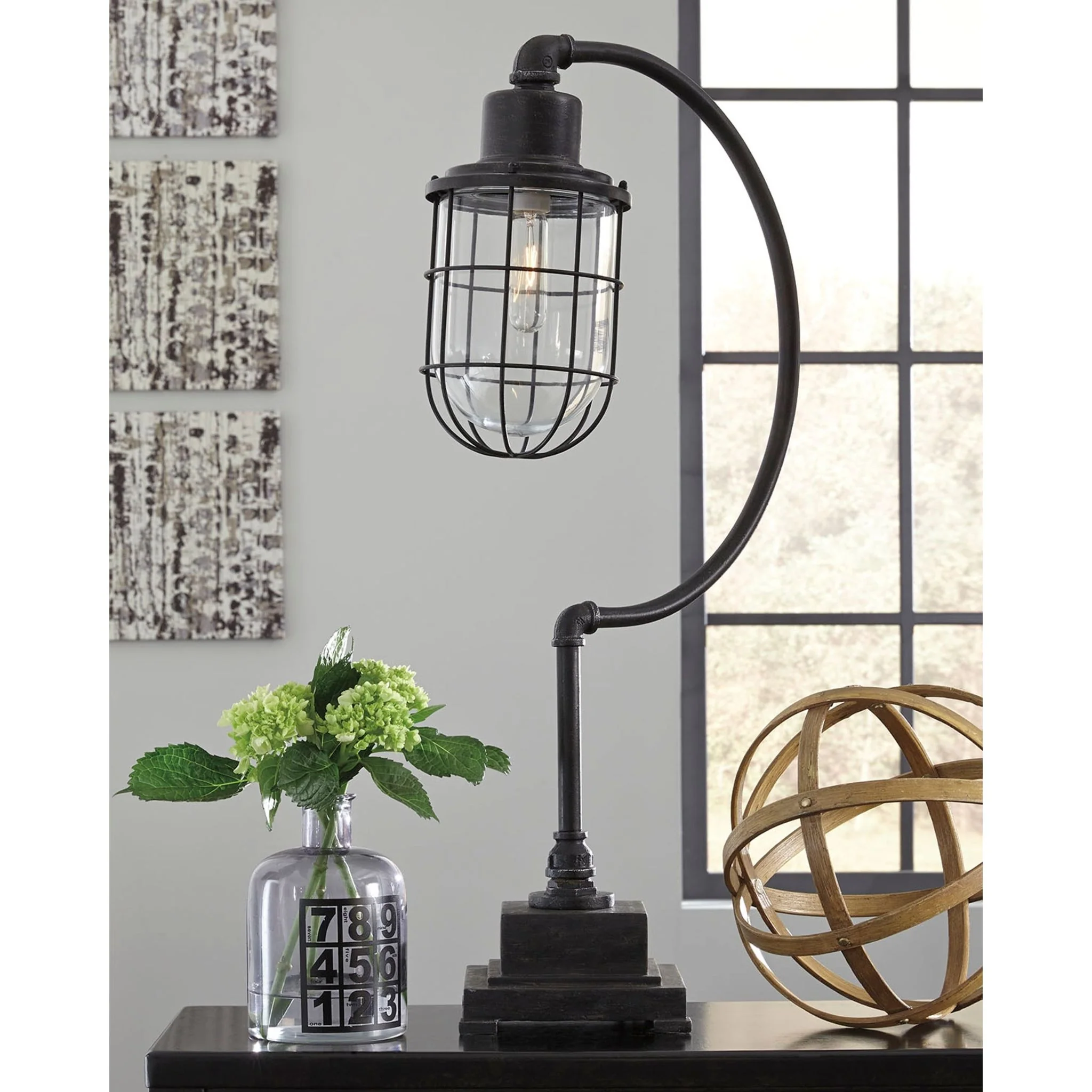Jae Desk Lamp - Antique Black 33.25" - Image 2