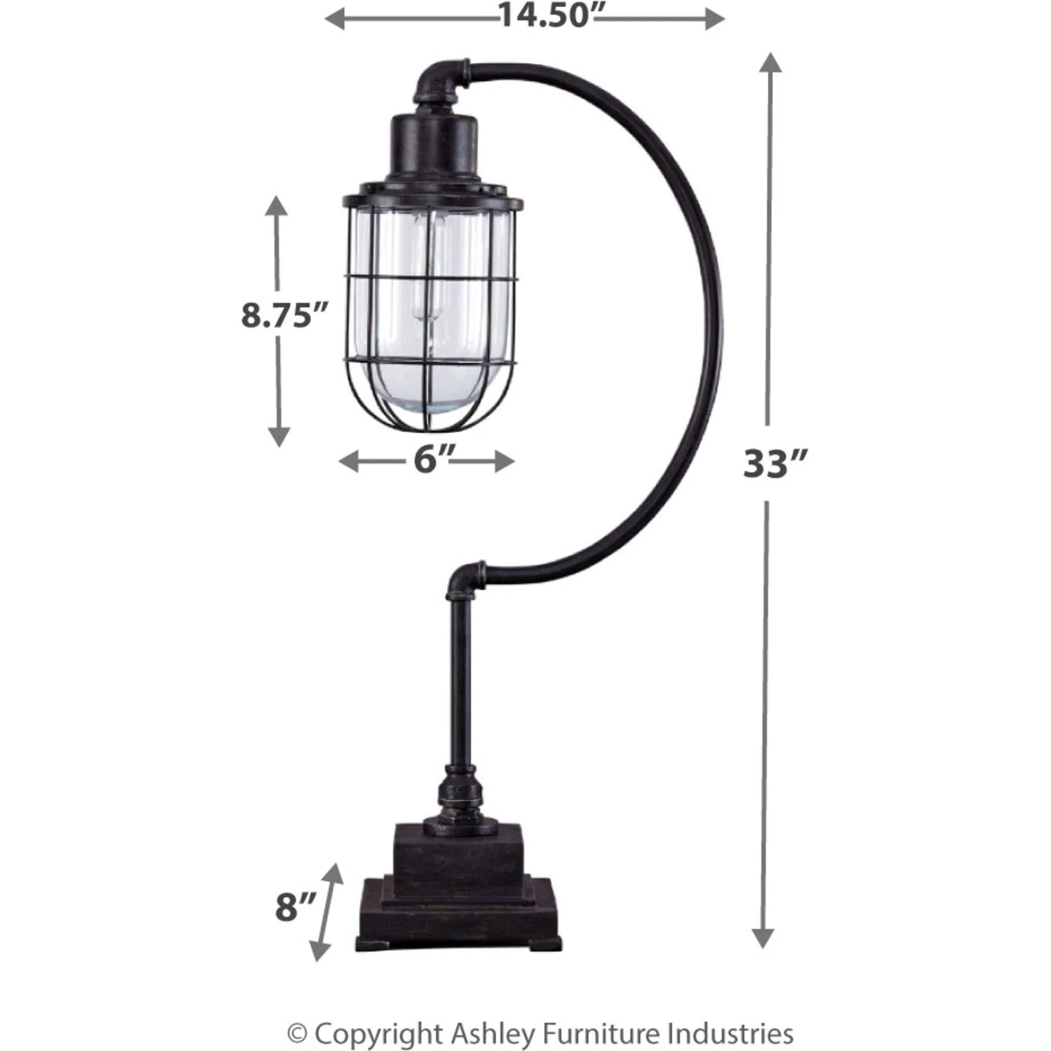 Jae Desk Lamp - Antique Black 33.25" - Image 4
