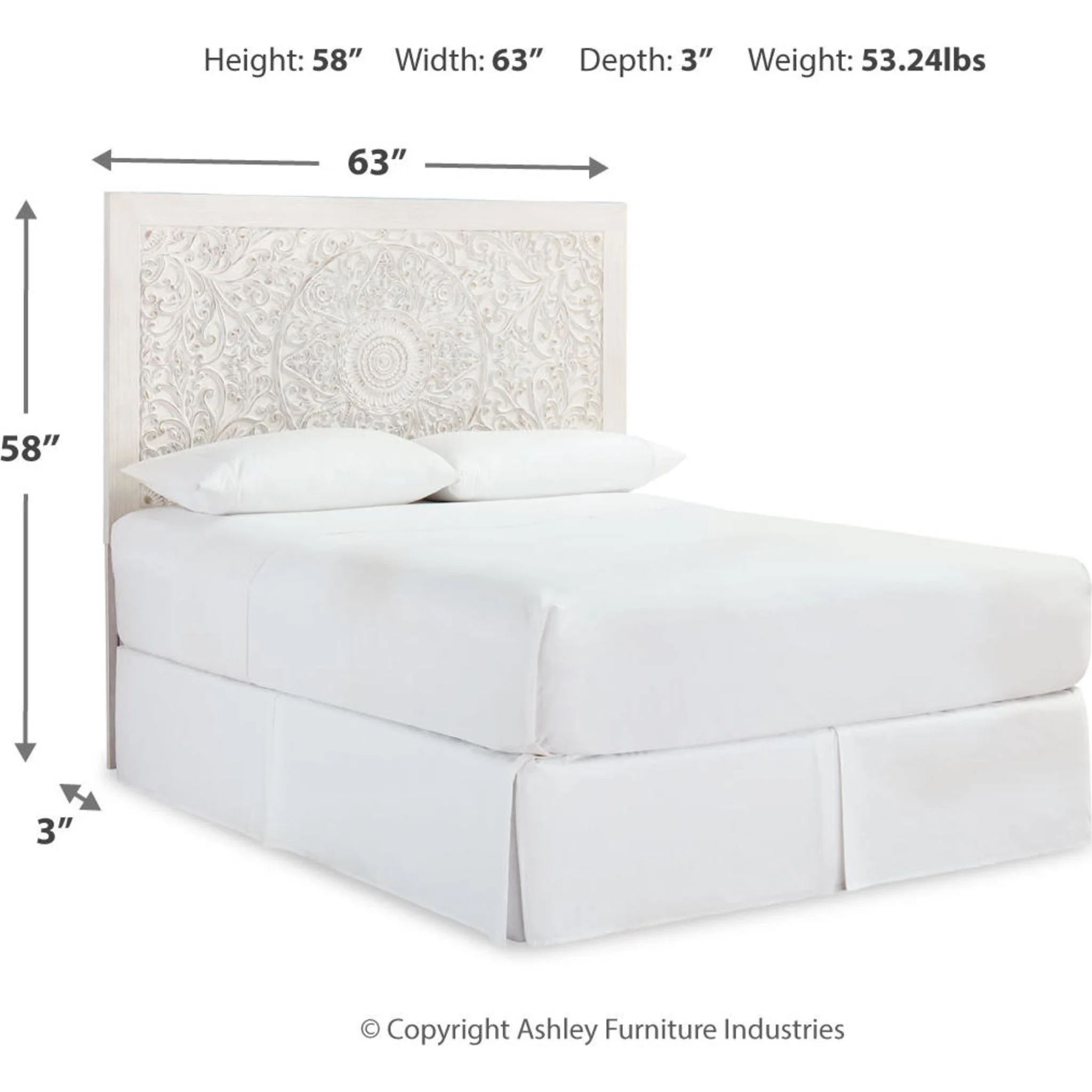 Jareth Panel Bed - Whitewash - Image 13