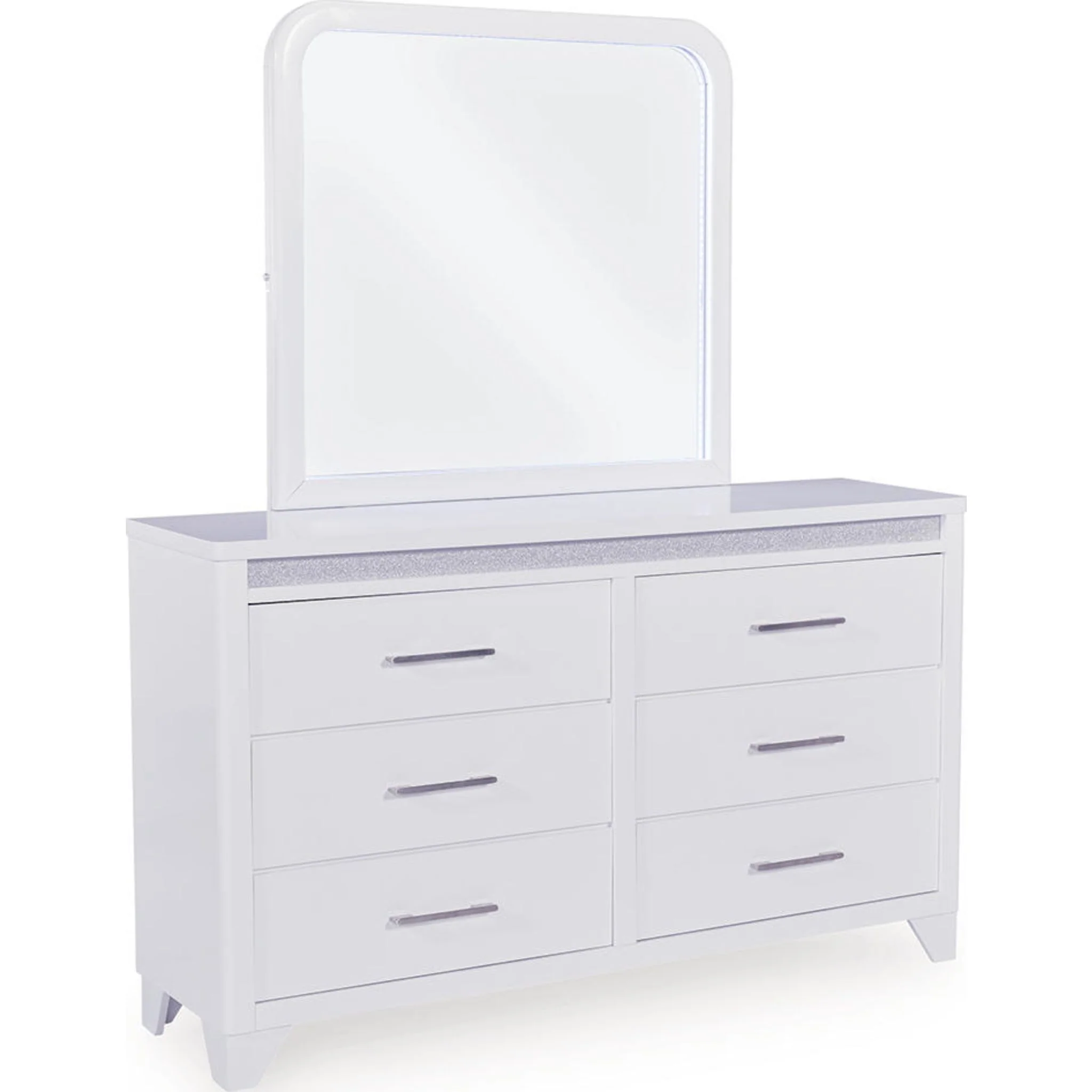 Jarlee Dresser and Mirror - White - Image 4