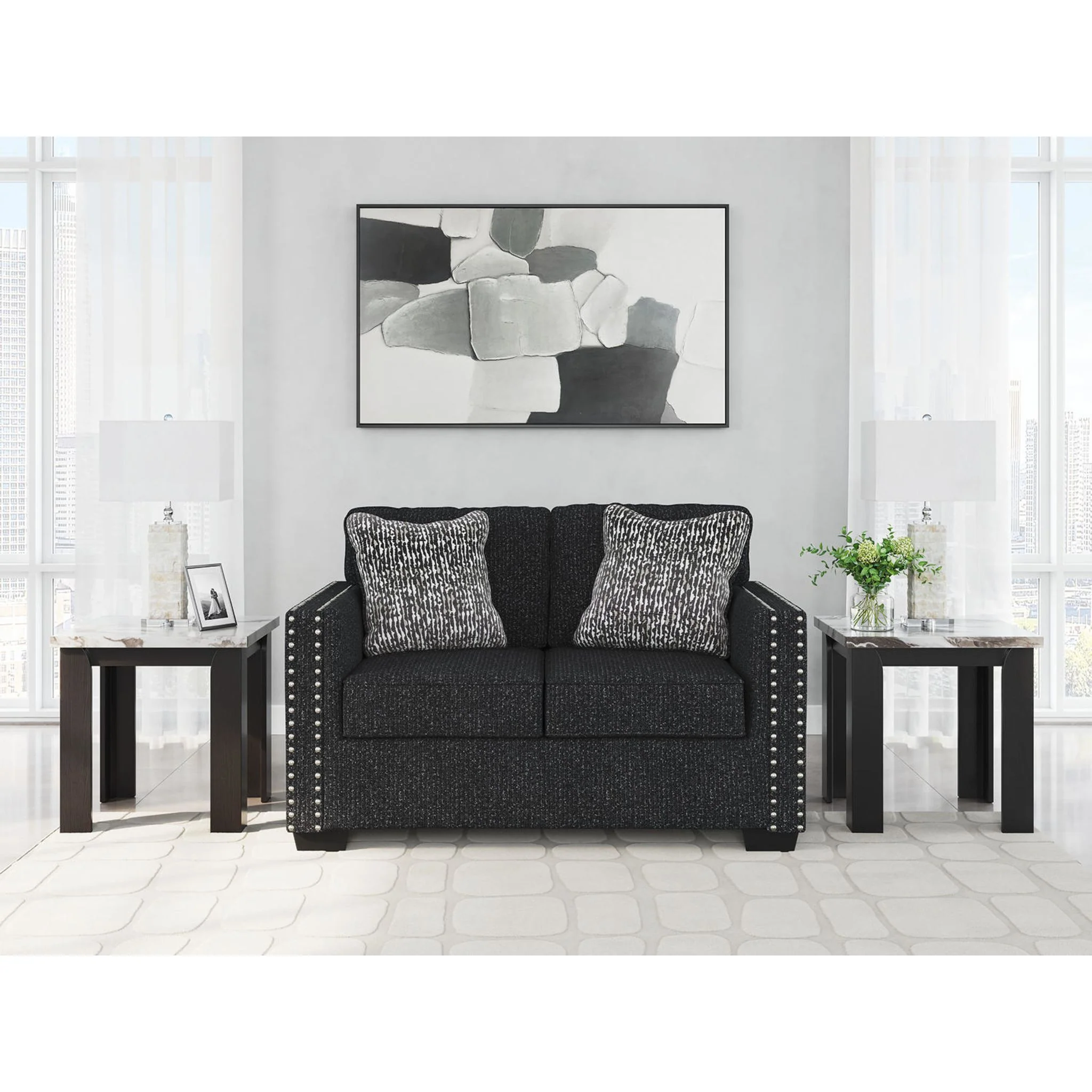 Jasmine Peaks Loveseat - Coal - Image 2