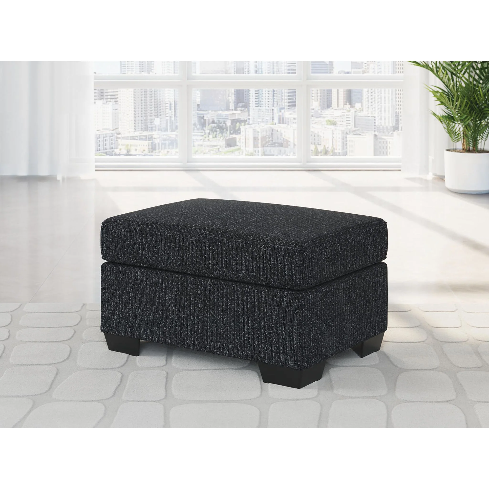 Jasmine Peaks Ottoman - Coal - Image 2