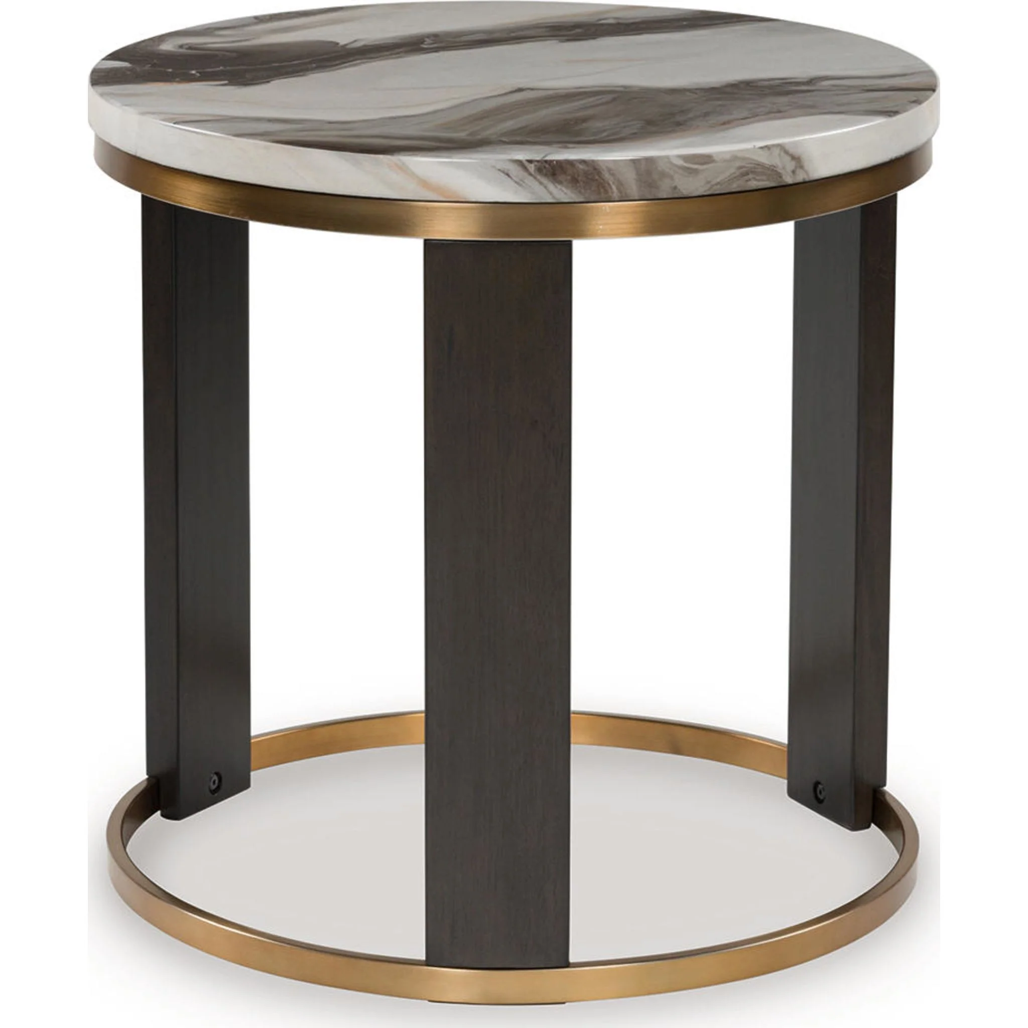 Jazmore End Table - Brown/Brass Finish - Image 3