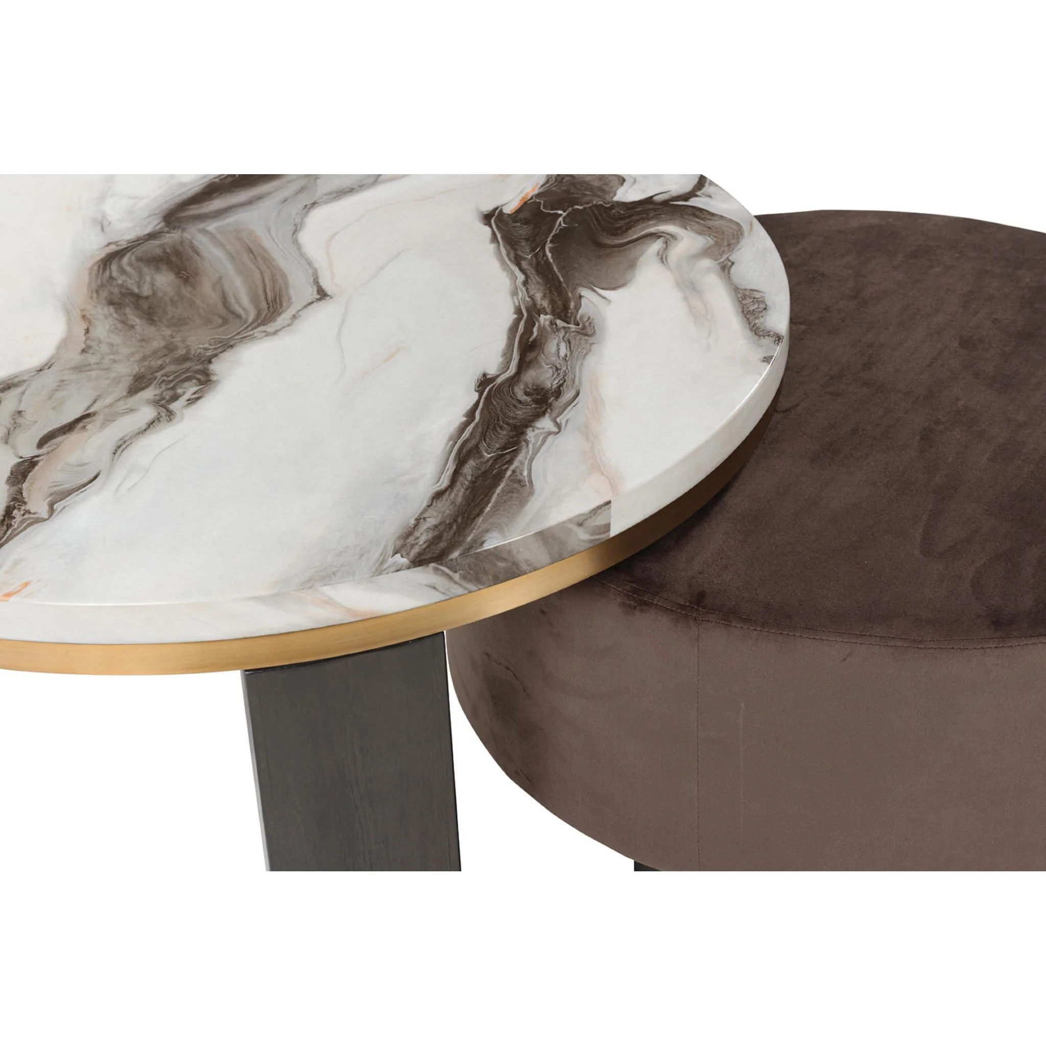 Jazmore Nesting Cocktail Table (Set of 2) - Brown/Brass Finish - Image 4