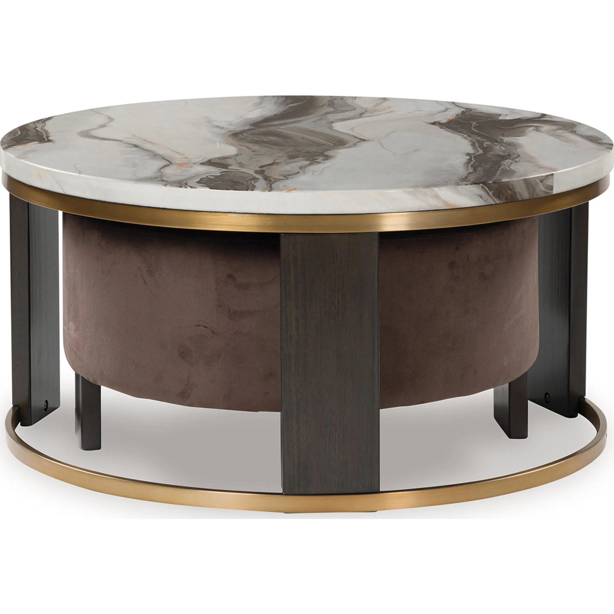 Jazmore Nesting Cocktail Table (Set of 2) - Brown/Brass Finish - Image 5