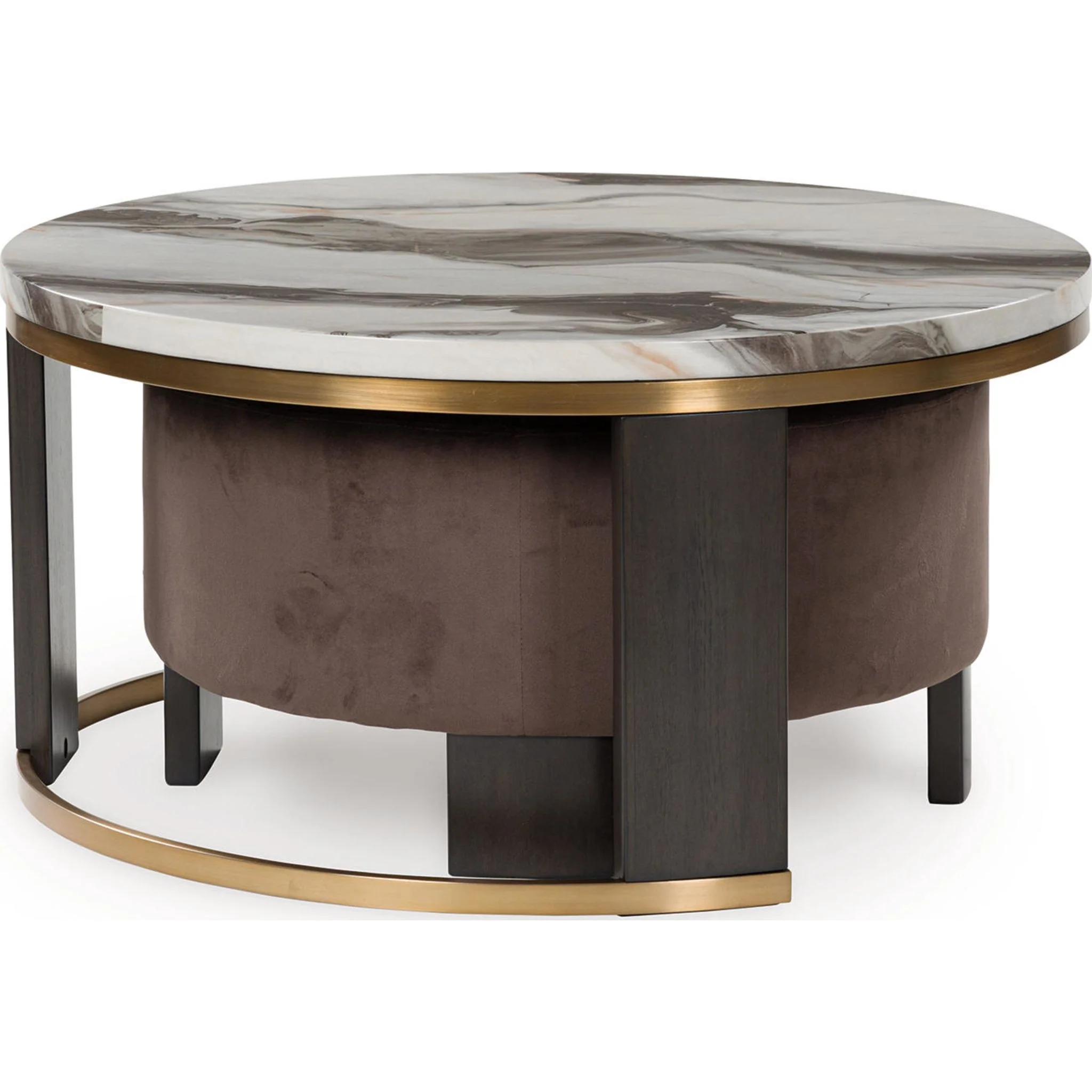 Jazmore Nesting Cocktail Table (Set of 2) - Brown/Brass Finish - Image 6