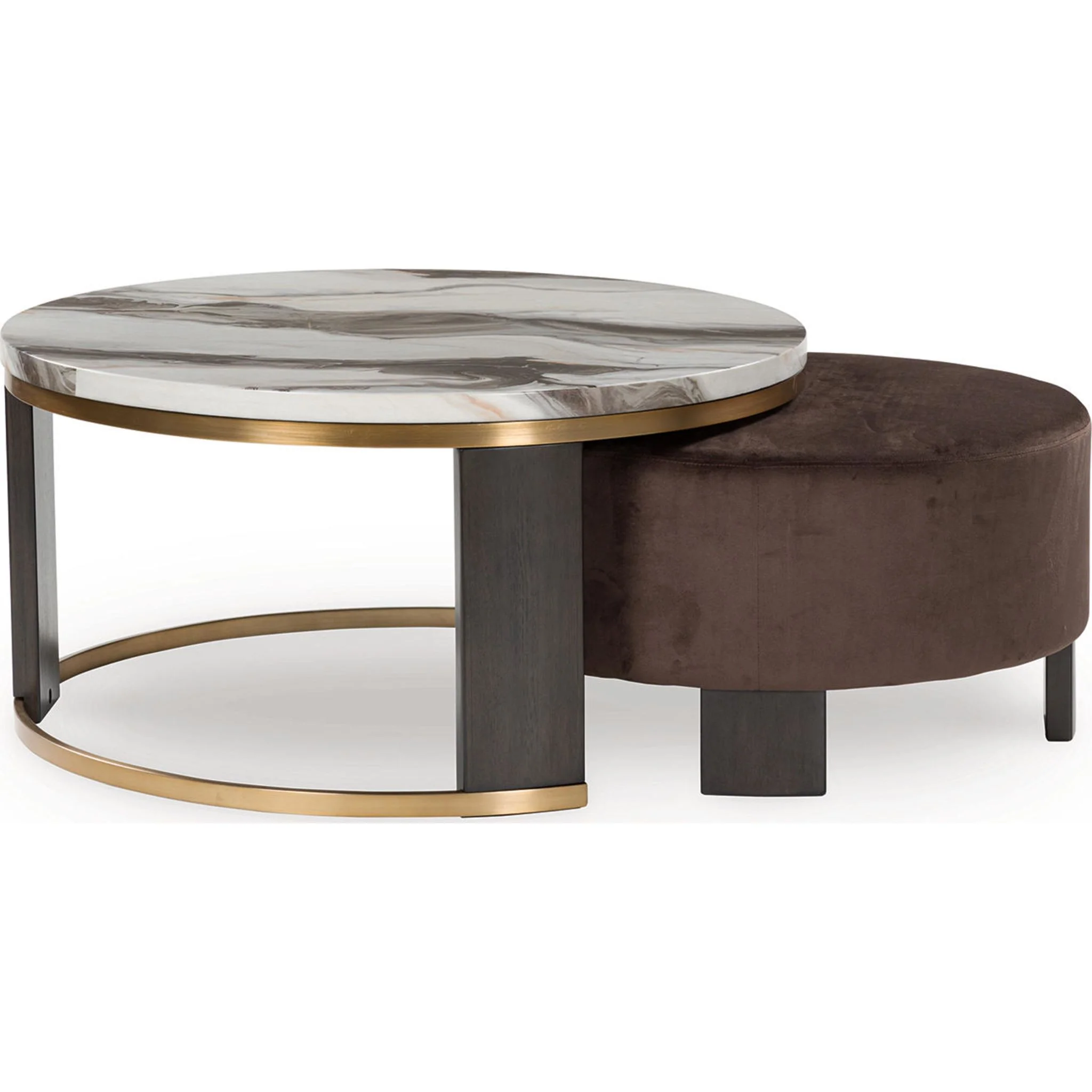Jazmore Nesting Cocktail Table (Set of 2) - Brown/Brass Finish - Image 8