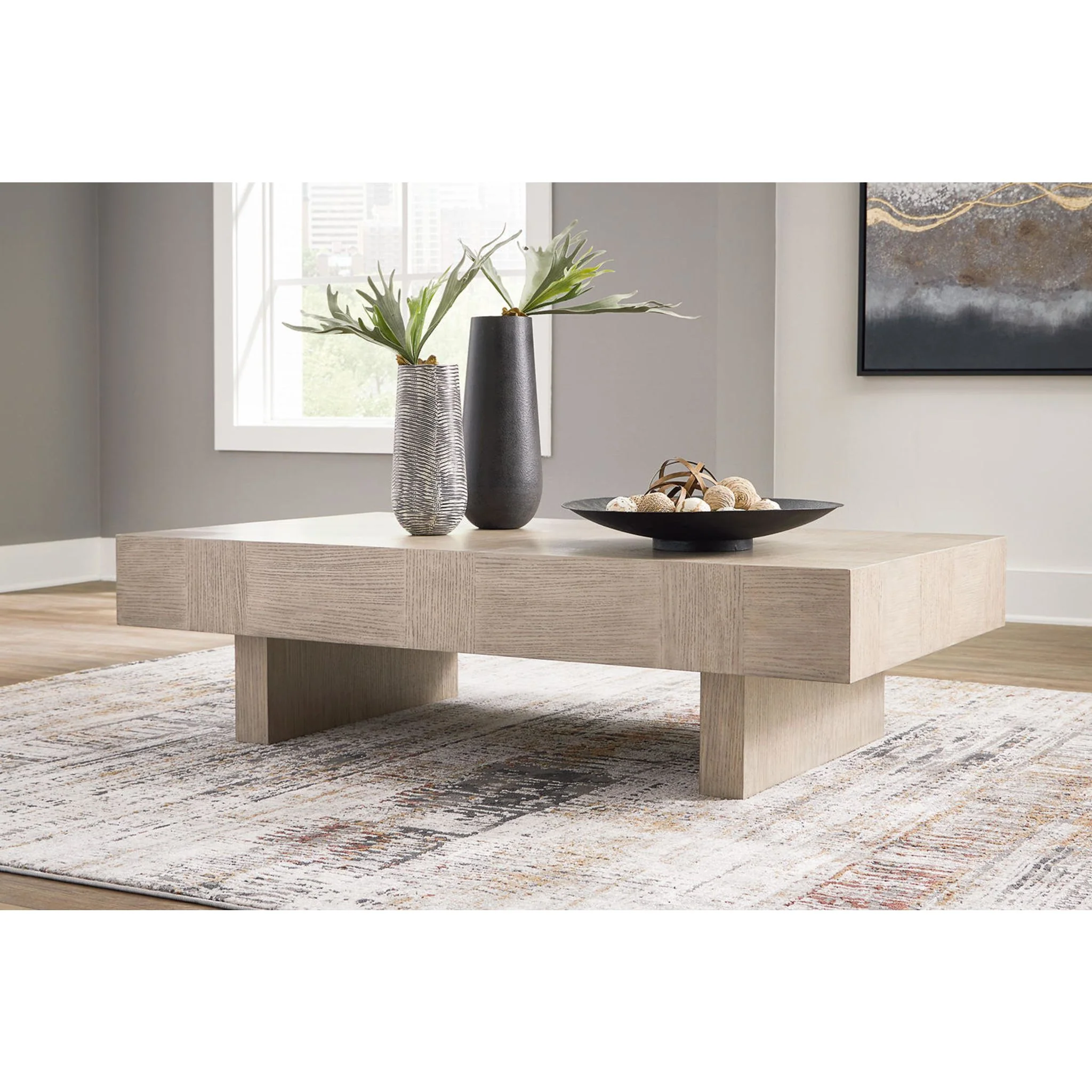 Jorlaina Coffee Table - Light Grayish Brown - Image 2