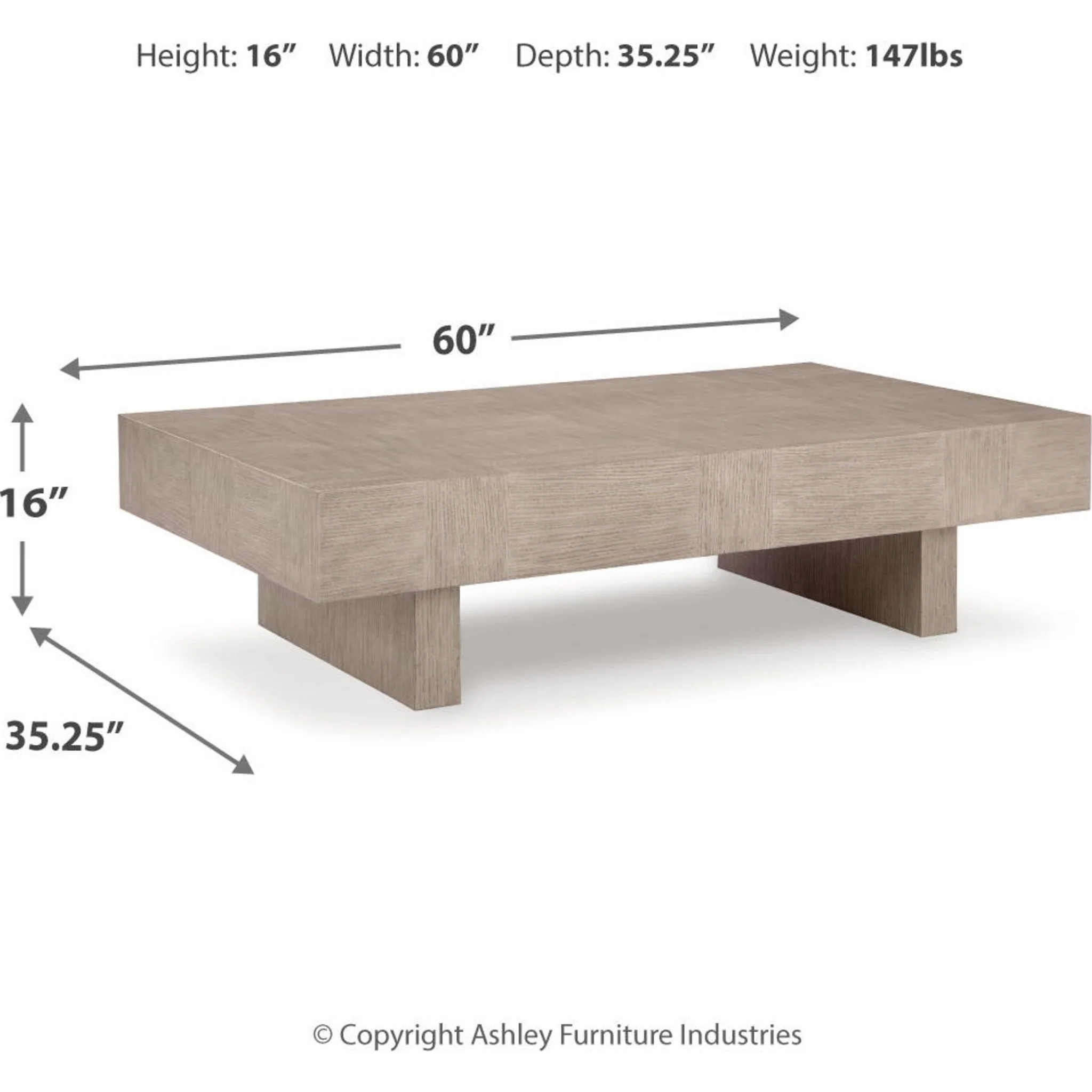 Jorlaina Coffee Table - Light Grayish Brown - Image 9
