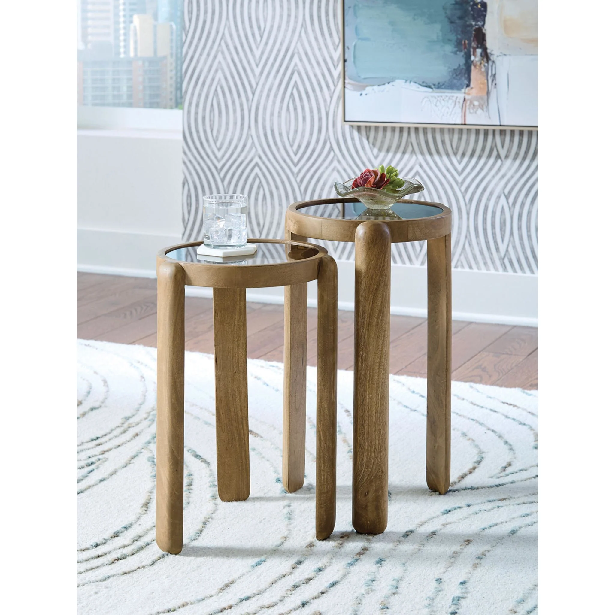 Jossor Accent Table (Set of 2) - Light Brown - Image 2