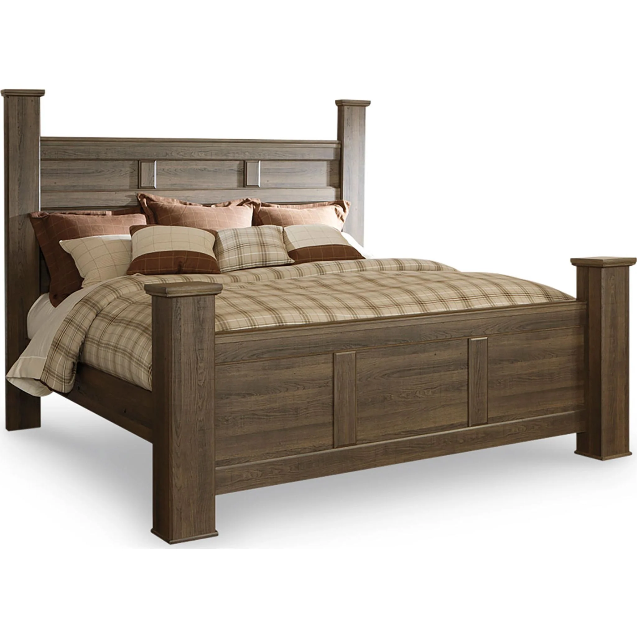 Juararo 6 Piece King Poster Bedroom - Dark Brown - Image 5