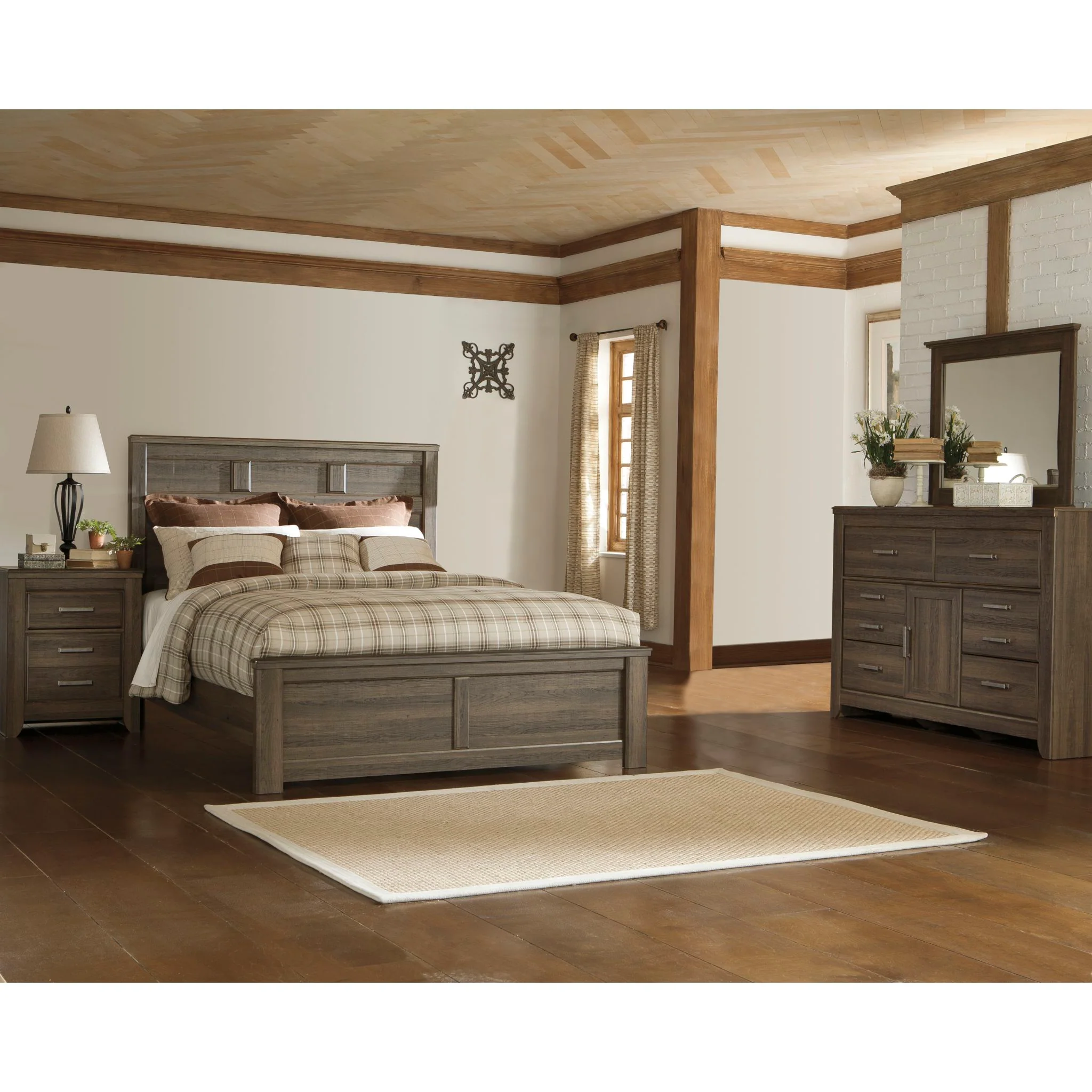 Juararo 6 Piece Queen Panel Bedroom - Dark Brown