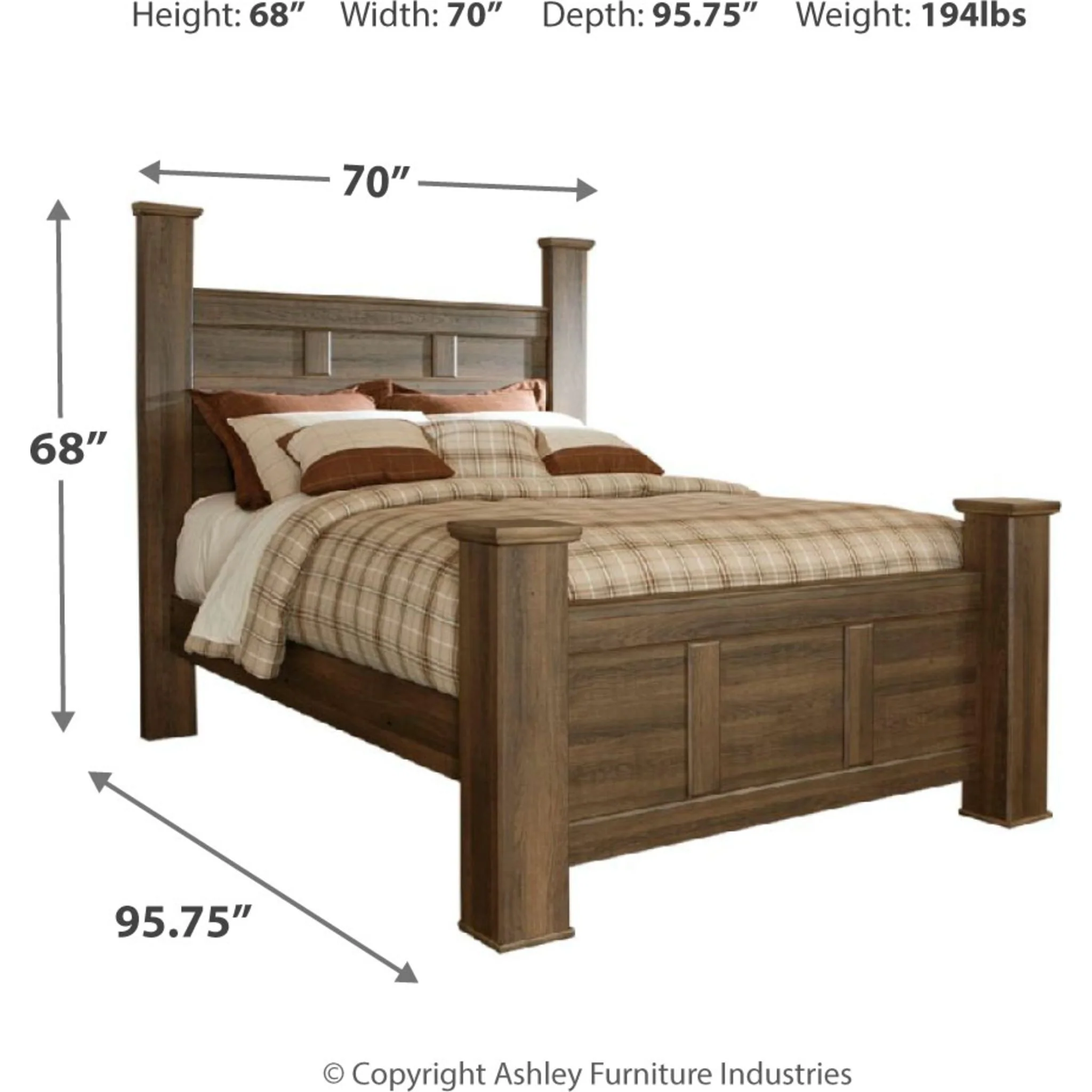 Juararo 6 Piece Queen Poster Bedroom - Dark Brown - Image 12