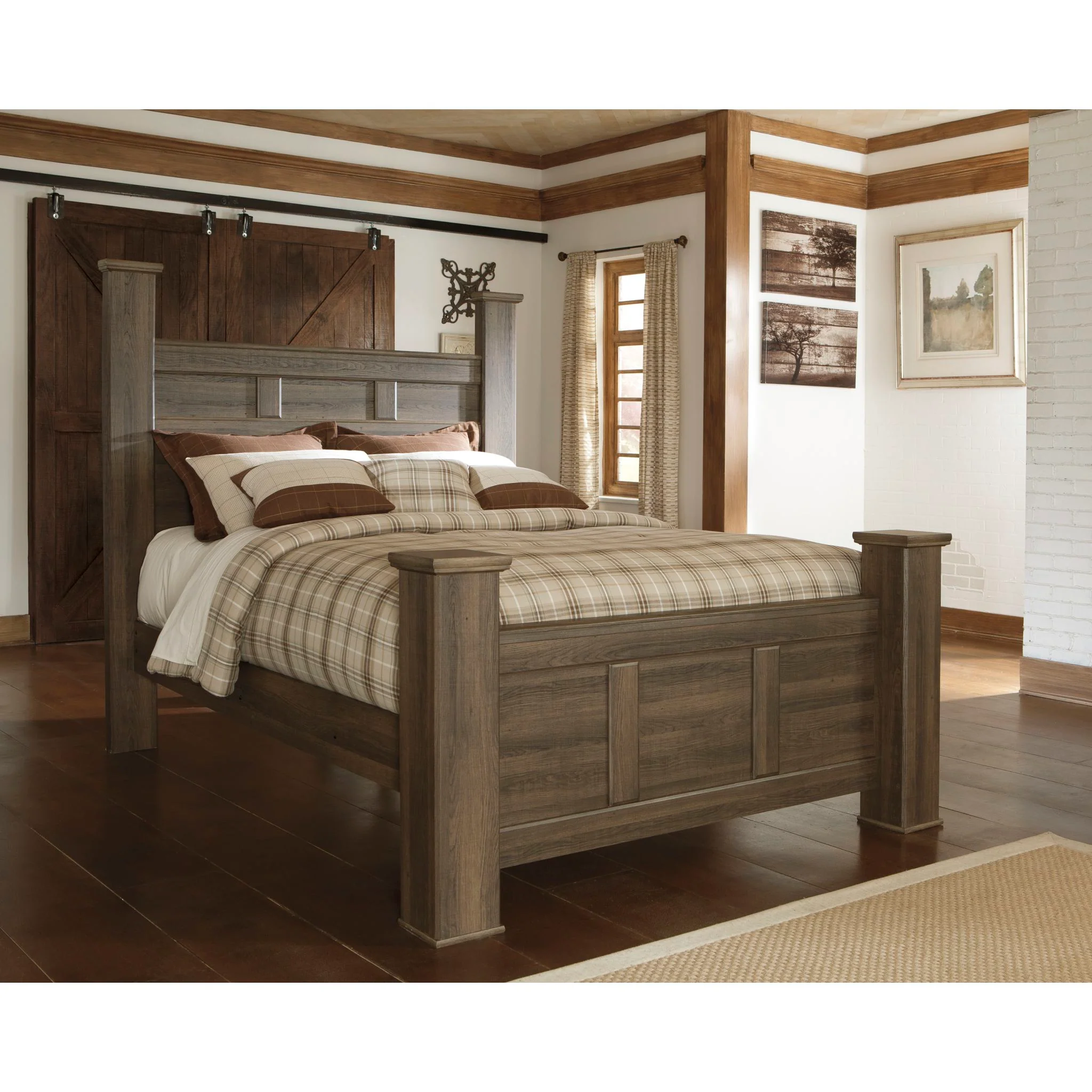 Juararo 6 Piece Queen Poster Bedroom - Dark Brown - Image 7