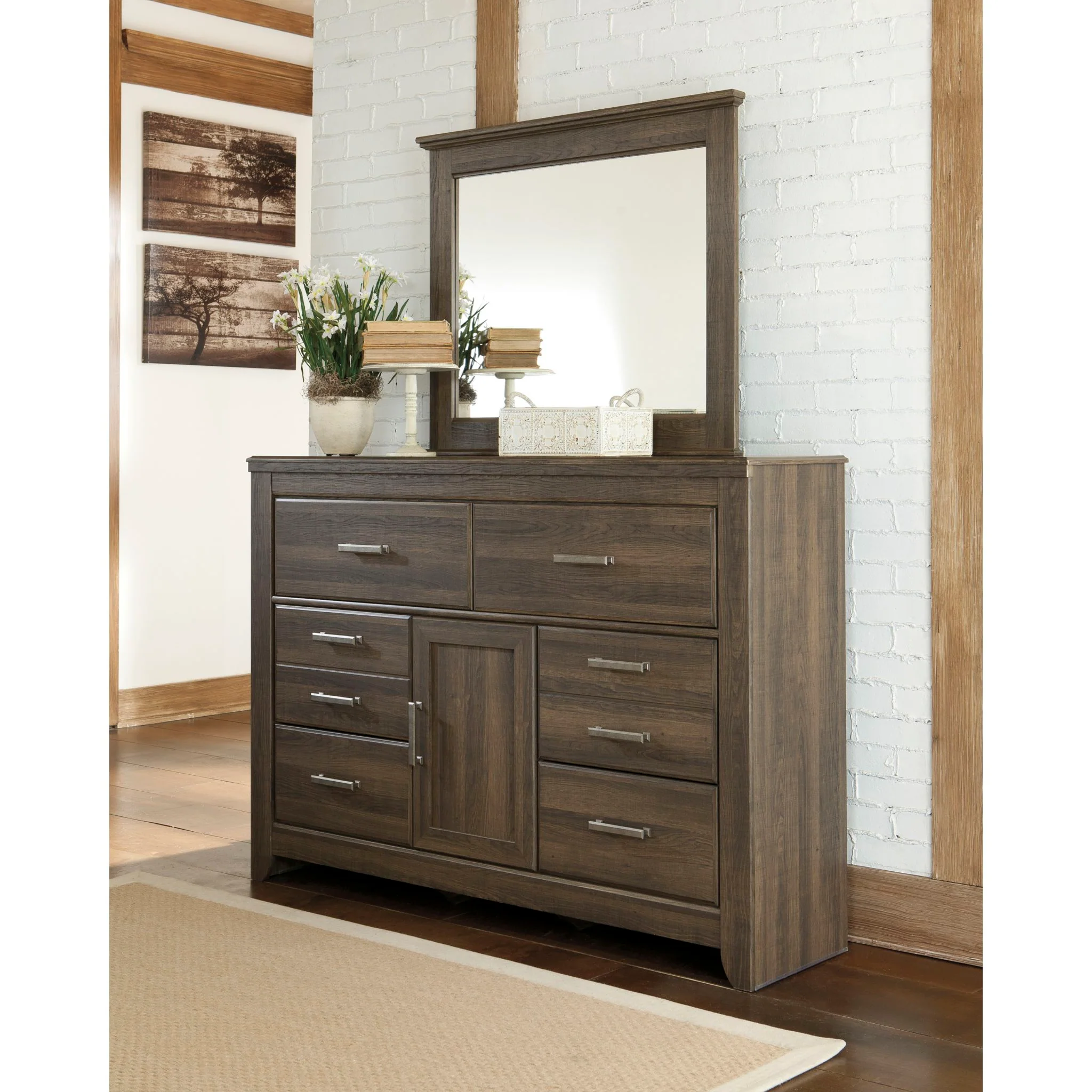Juararo 6 Piece Queen Poster Bedroom - Dark Brown - Image 8