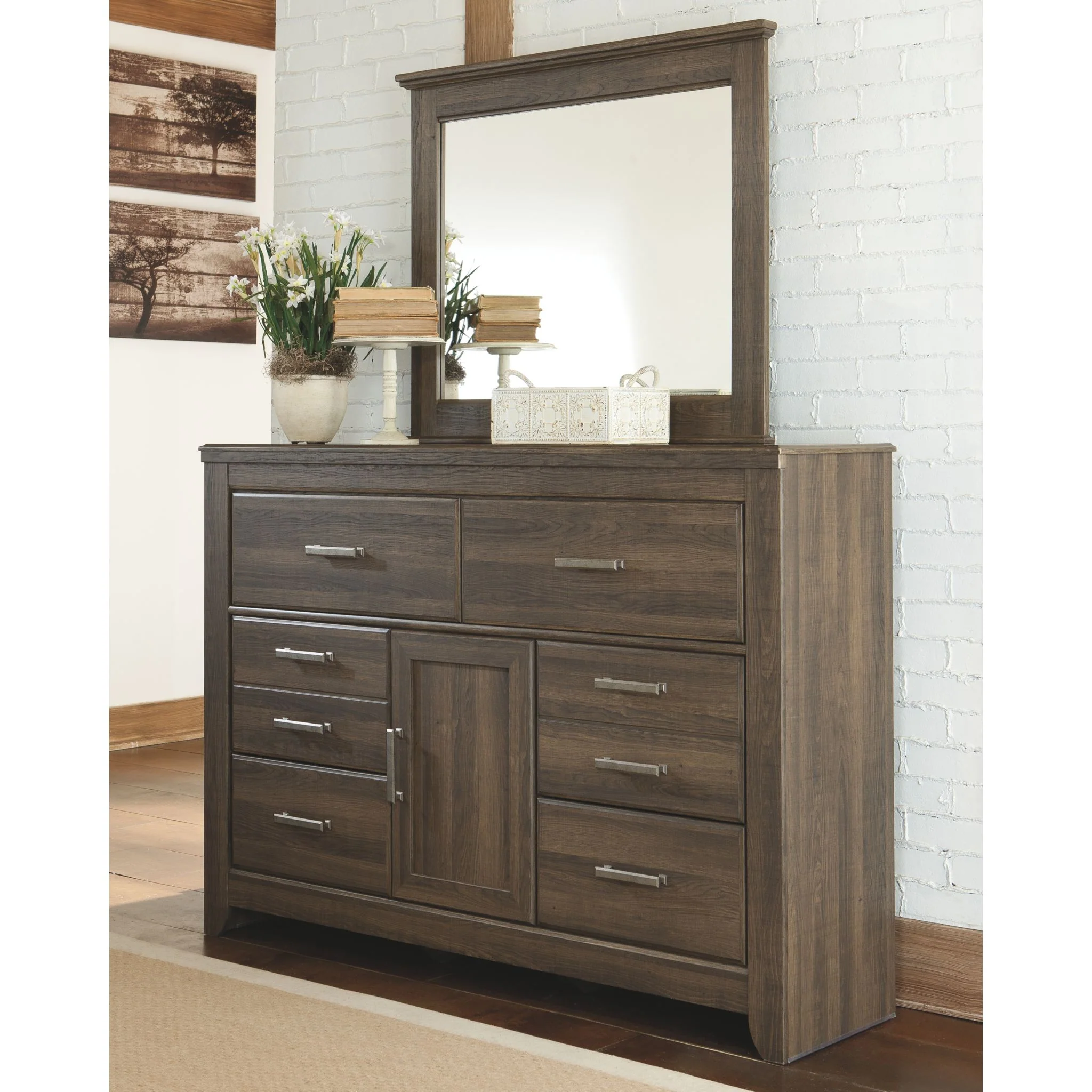 Juararo Dresser and Mirror - Dark Brown - Image 5