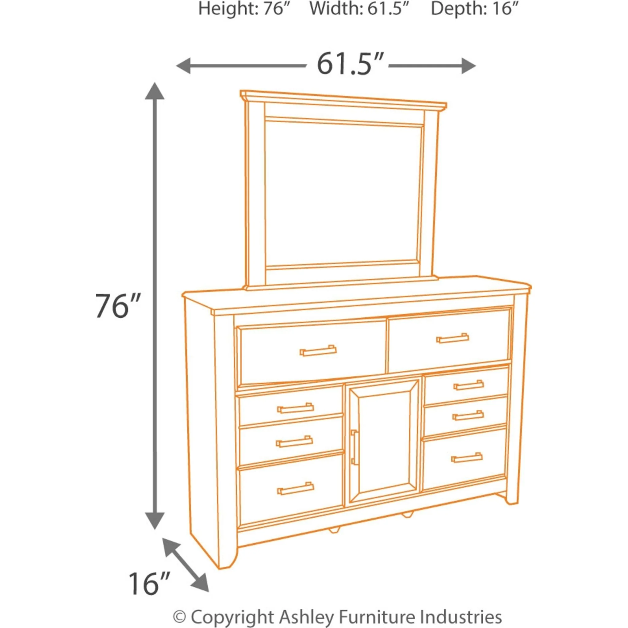 Juararo Dresser and Mirror - Dark Brown - Image 7