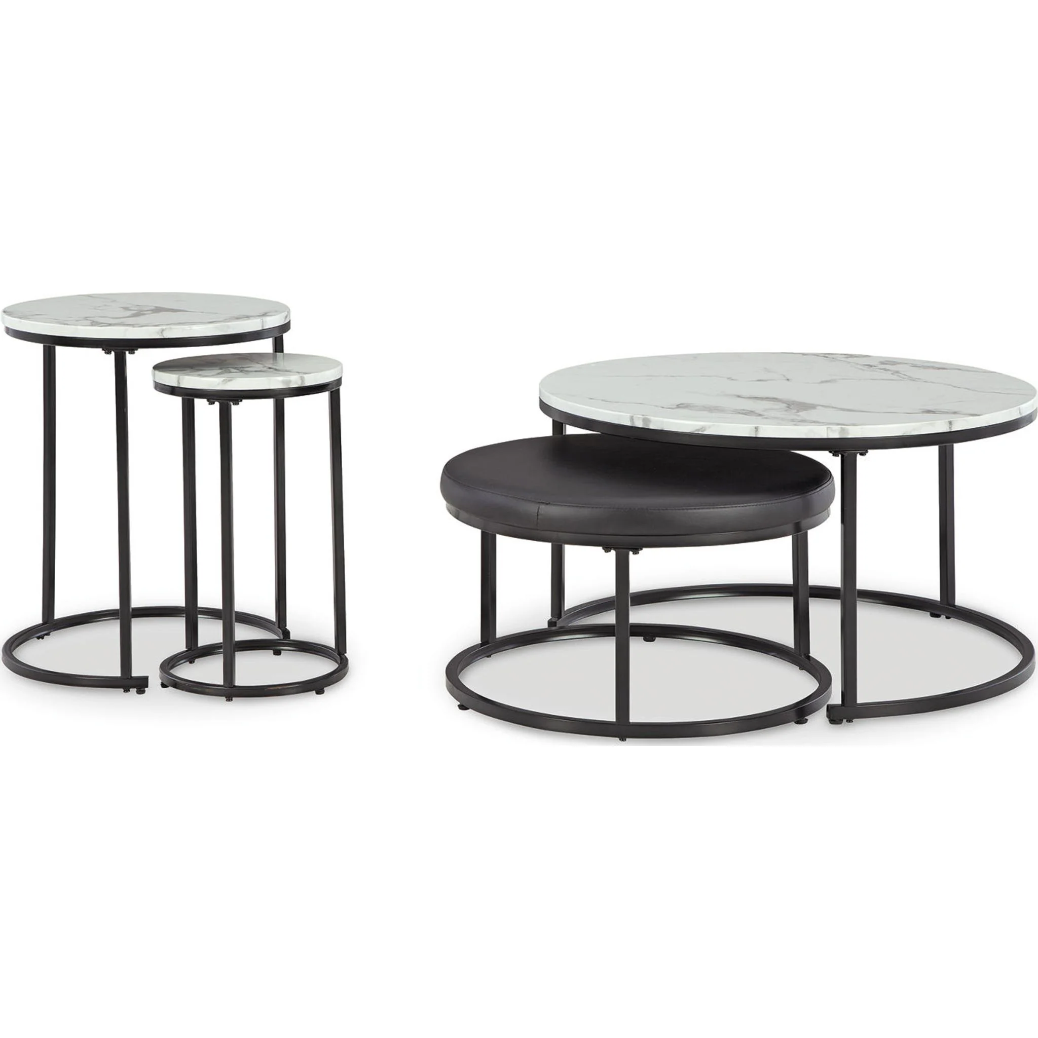 Jusmour Nesting Tables (Set of 4) - Black/White