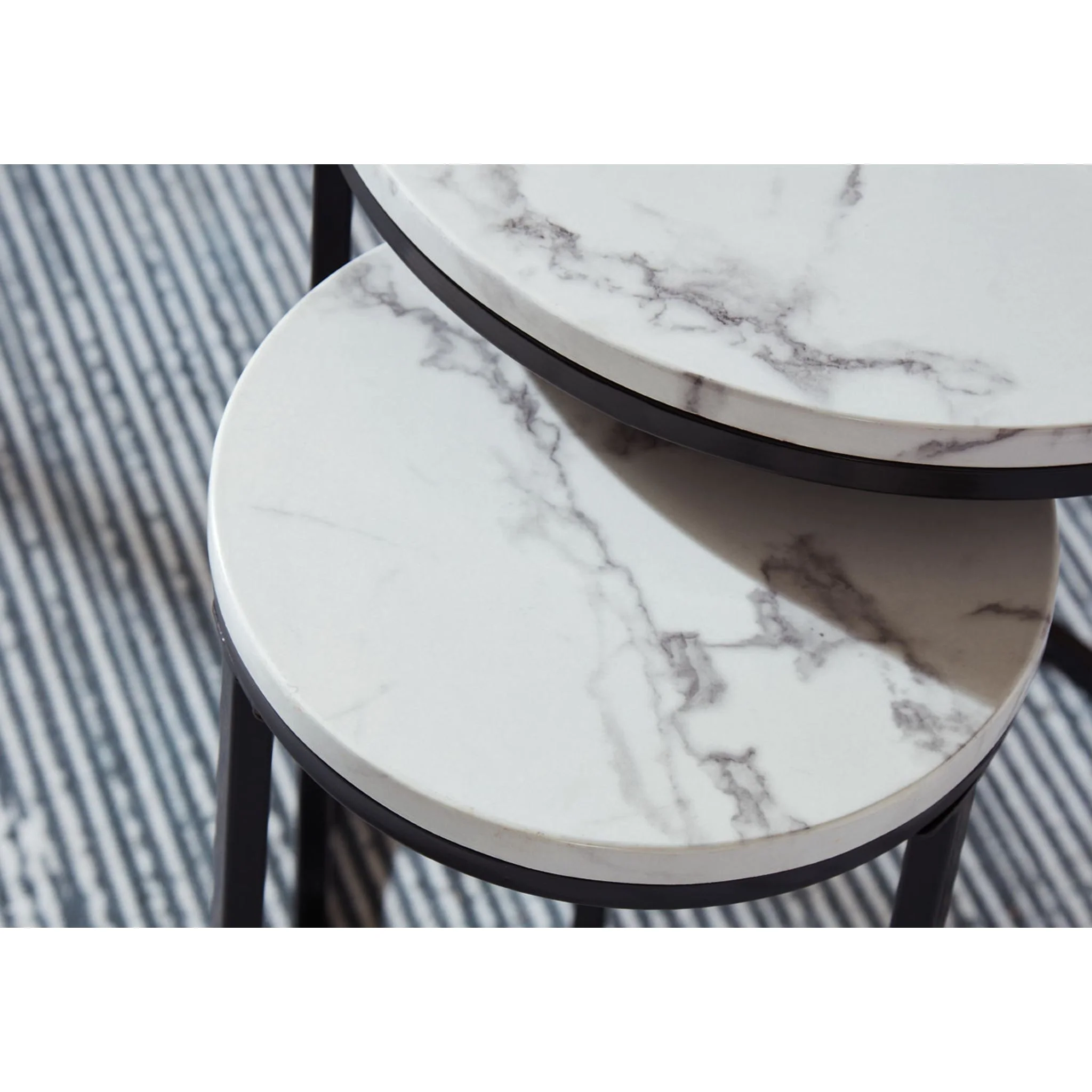 Jusmour Nesting Tables (Set of 4) - Black/White - Image 4