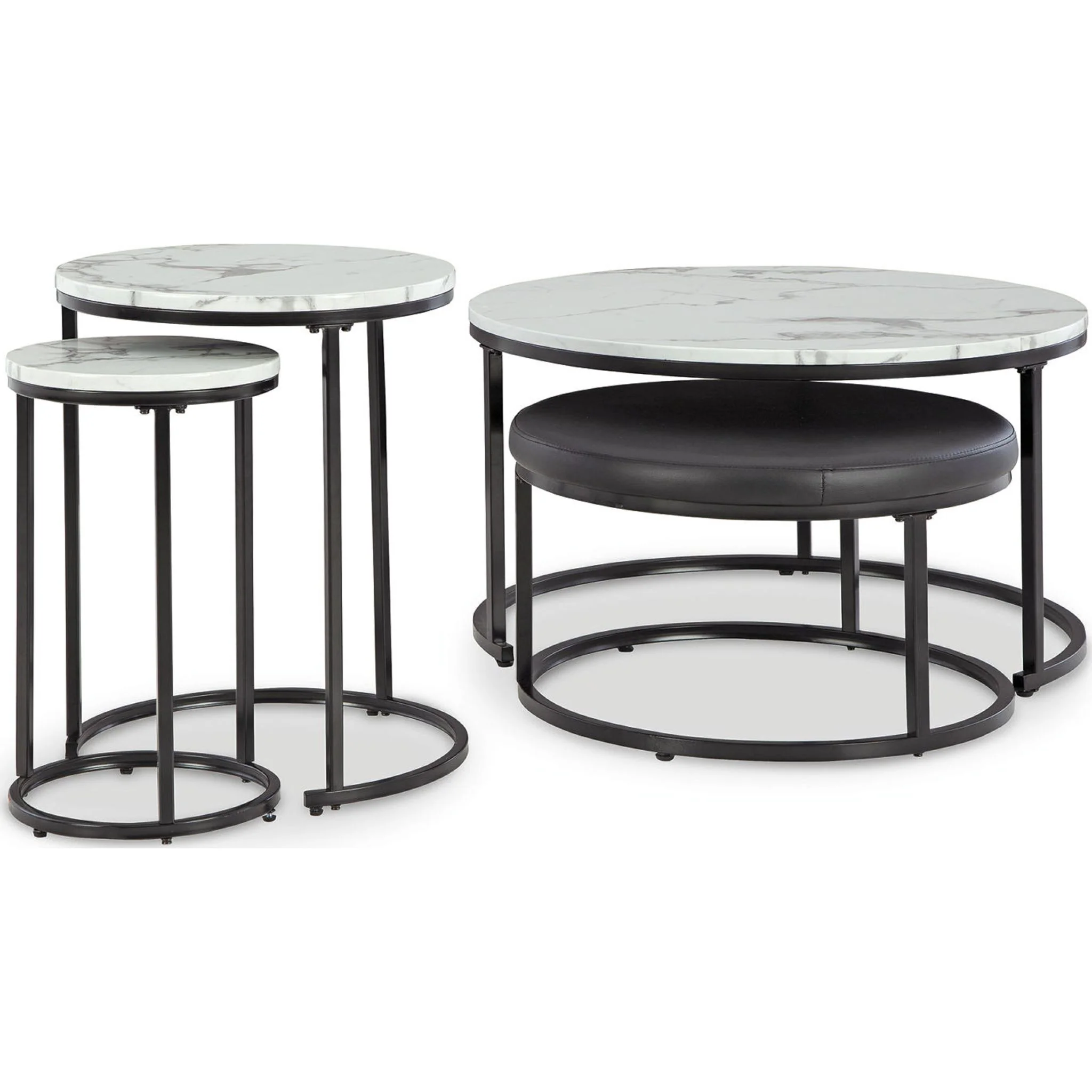 Jusmour Nesting Tables (Set of 4) - Black/White - Image 5