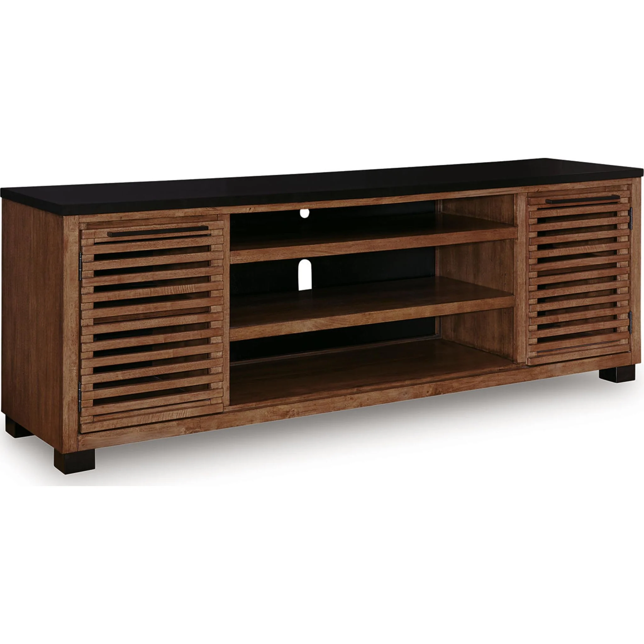 Kallari TV Stand - Warm Brown/Black - Image 2