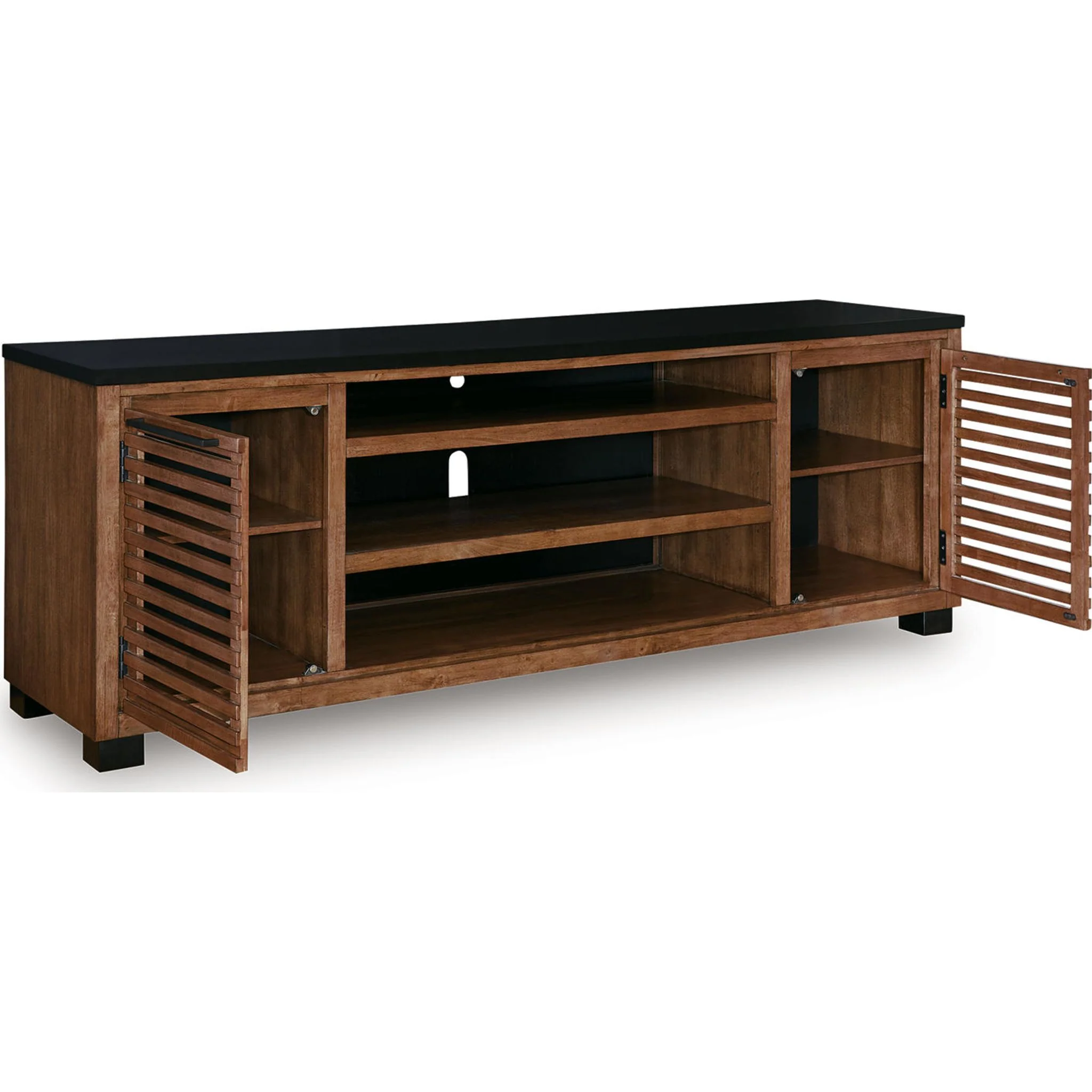 Kallari TV Stand - Warm Brown/Black - Image 3