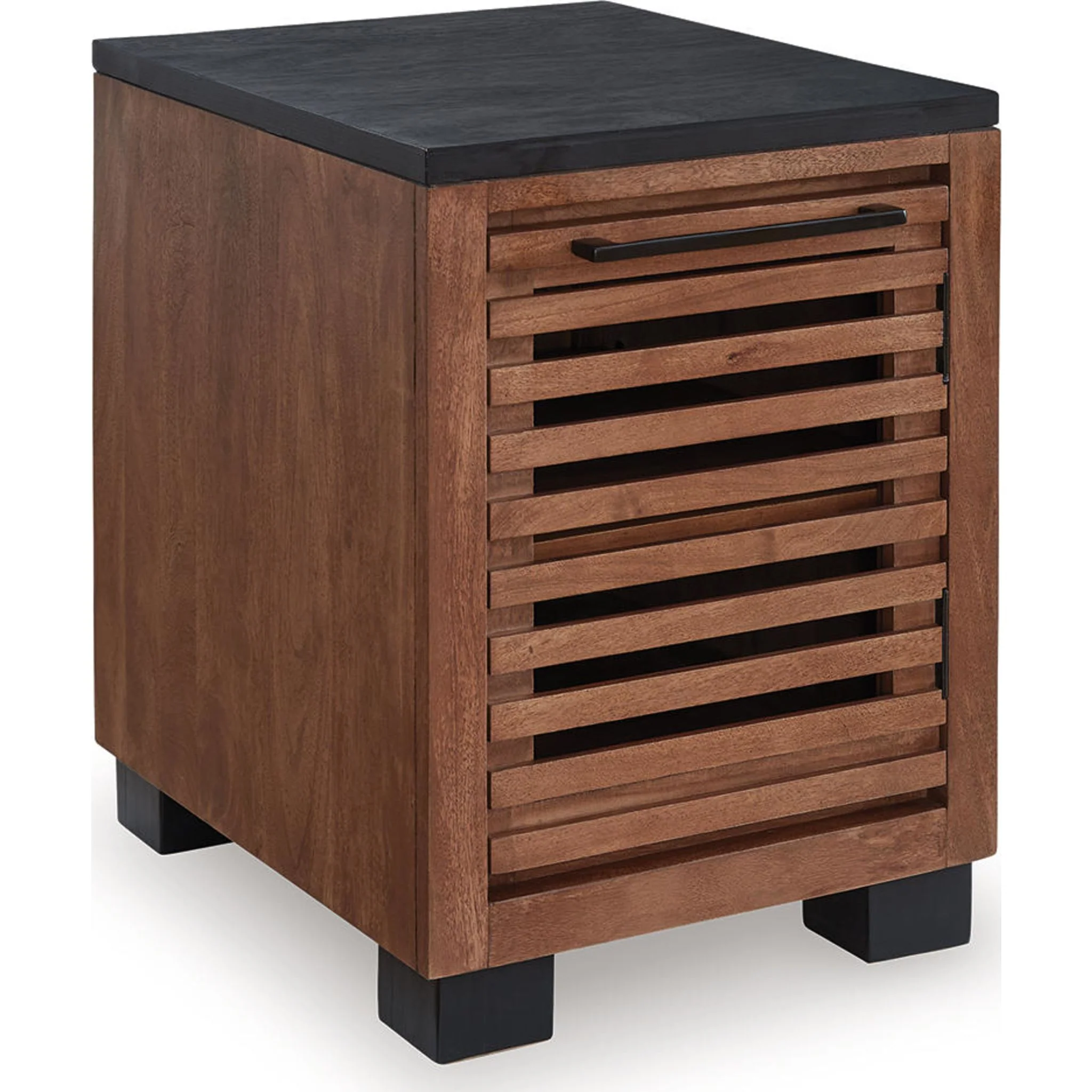 Kallari Chairside End Table - Warm Brown/Black - Image 2