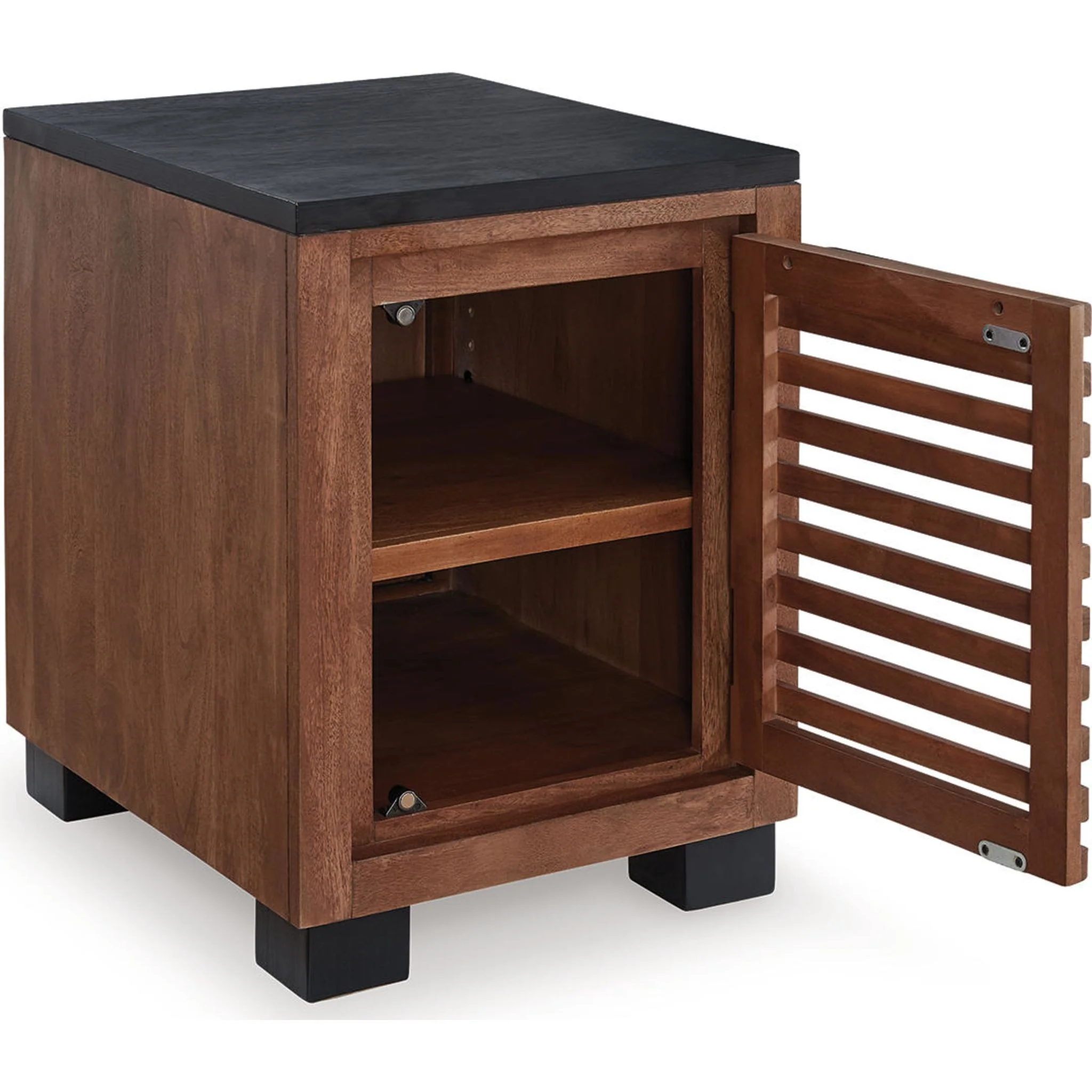 Kallari Chairside End Table - Warm Brown/Black - Image 3