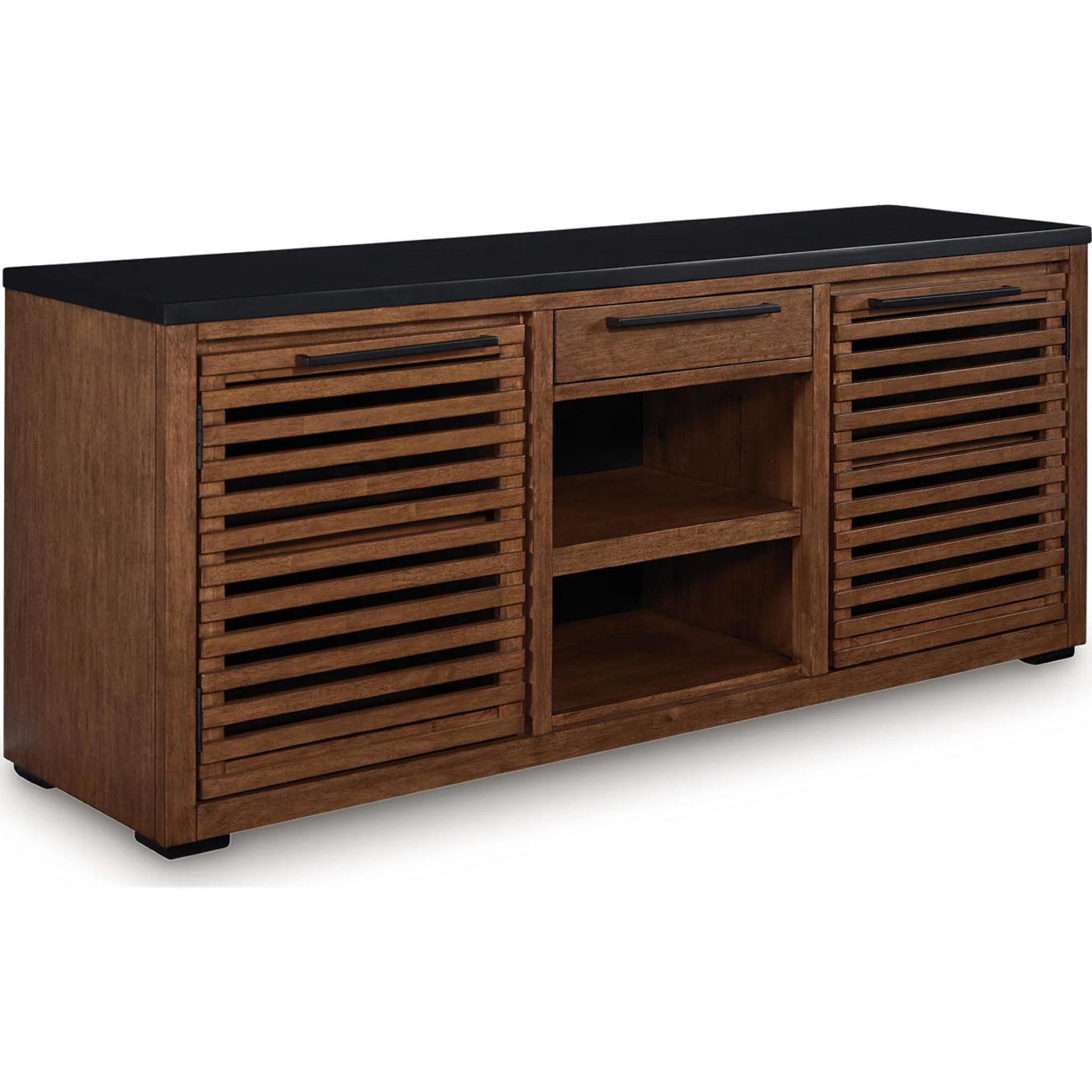 Kallari Credenza - Warm Brown/Black - Image 4
