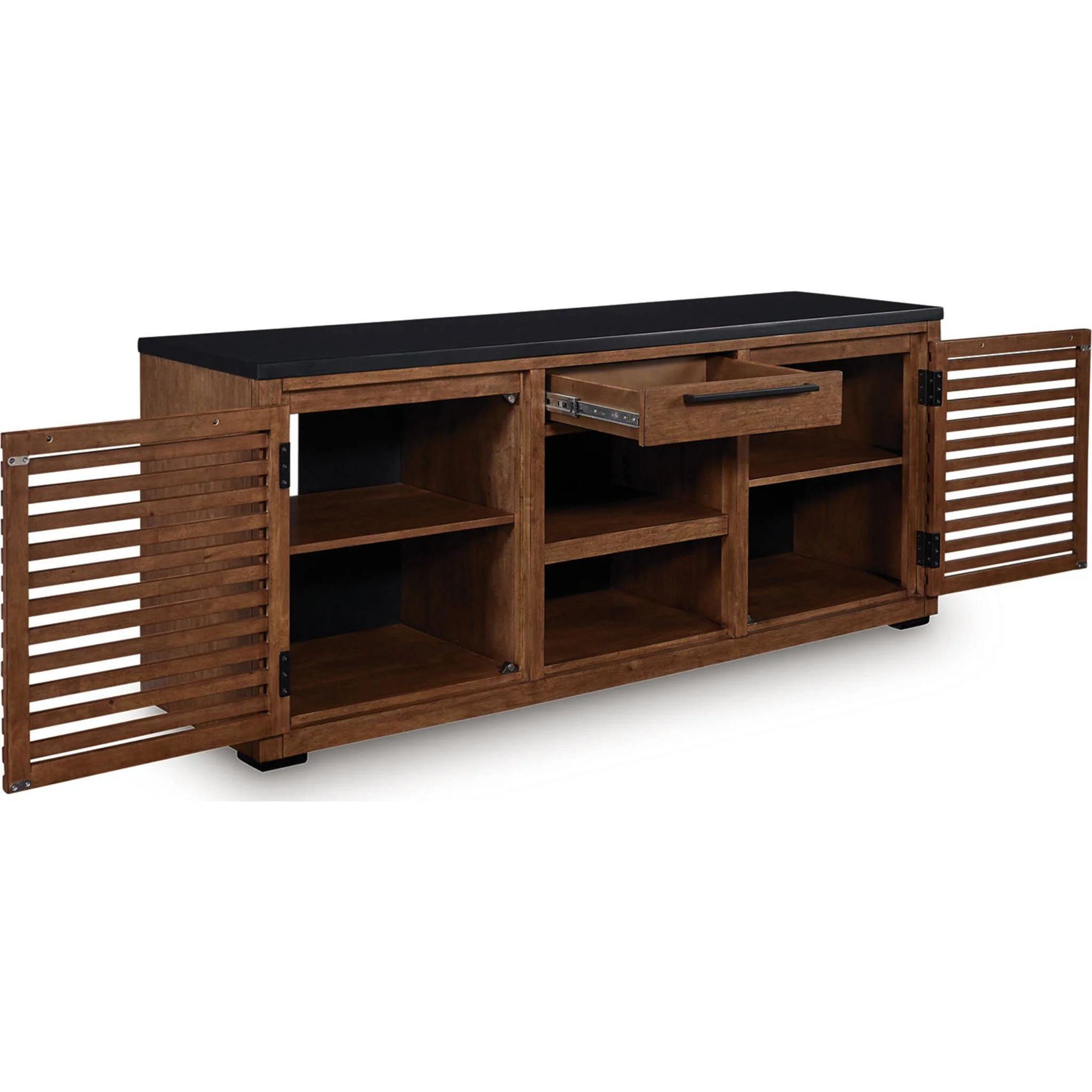 Kallari Credenza - Warm Brown/Black - Image 5