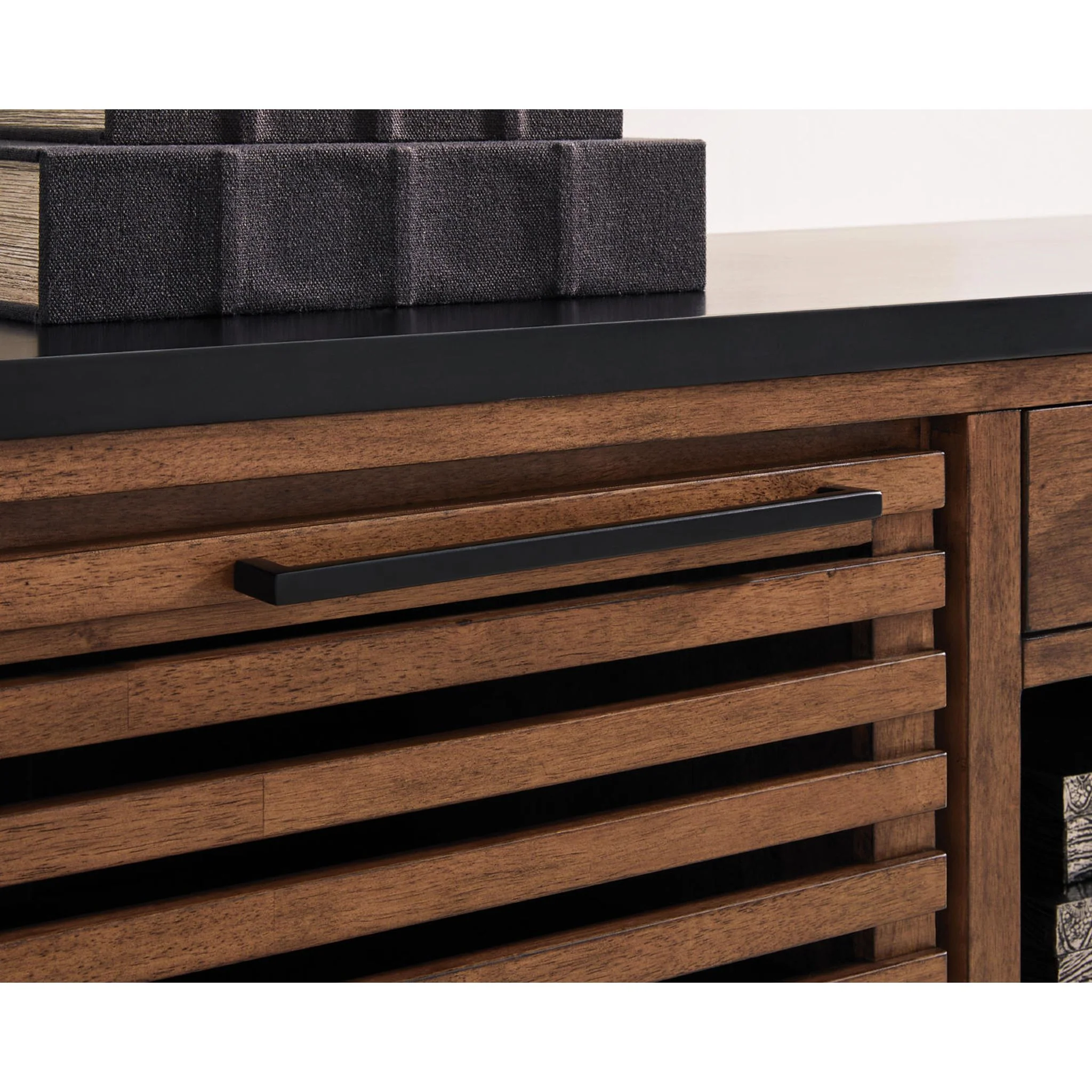 Kallari Credenza - Warm Brown/Black - Image 8