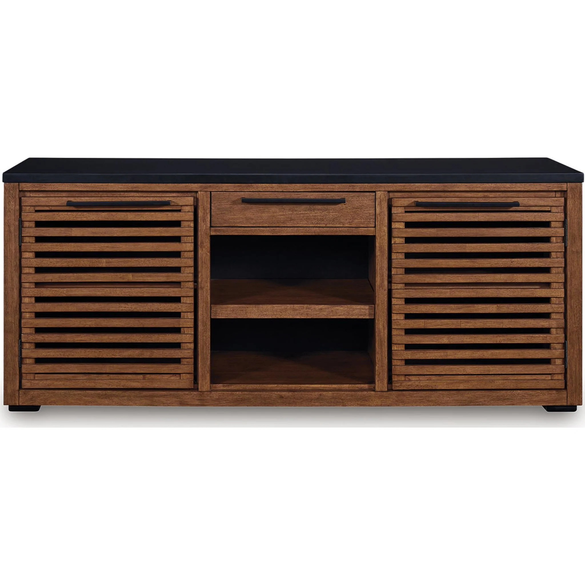 Kallari Credenza - Warm Brown/Black - Image 9