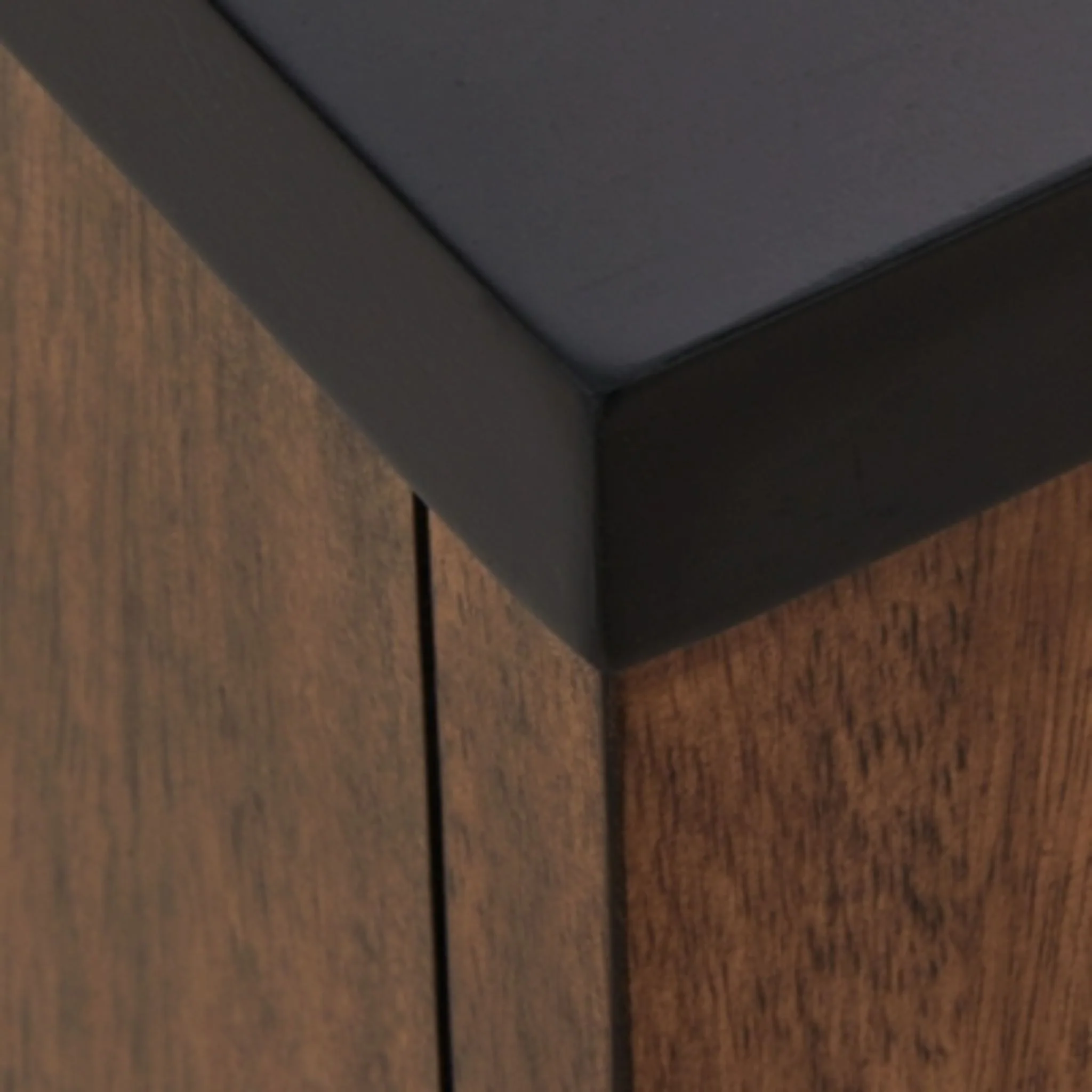 Kallari Credenza with Desk Return - Warm Brown/Black - Image 12