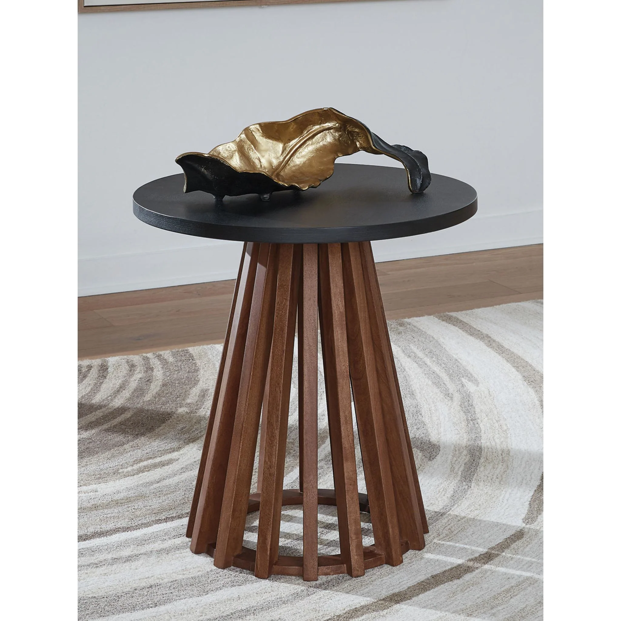 Kallari End Table - Warm Brown/Black - Image 2