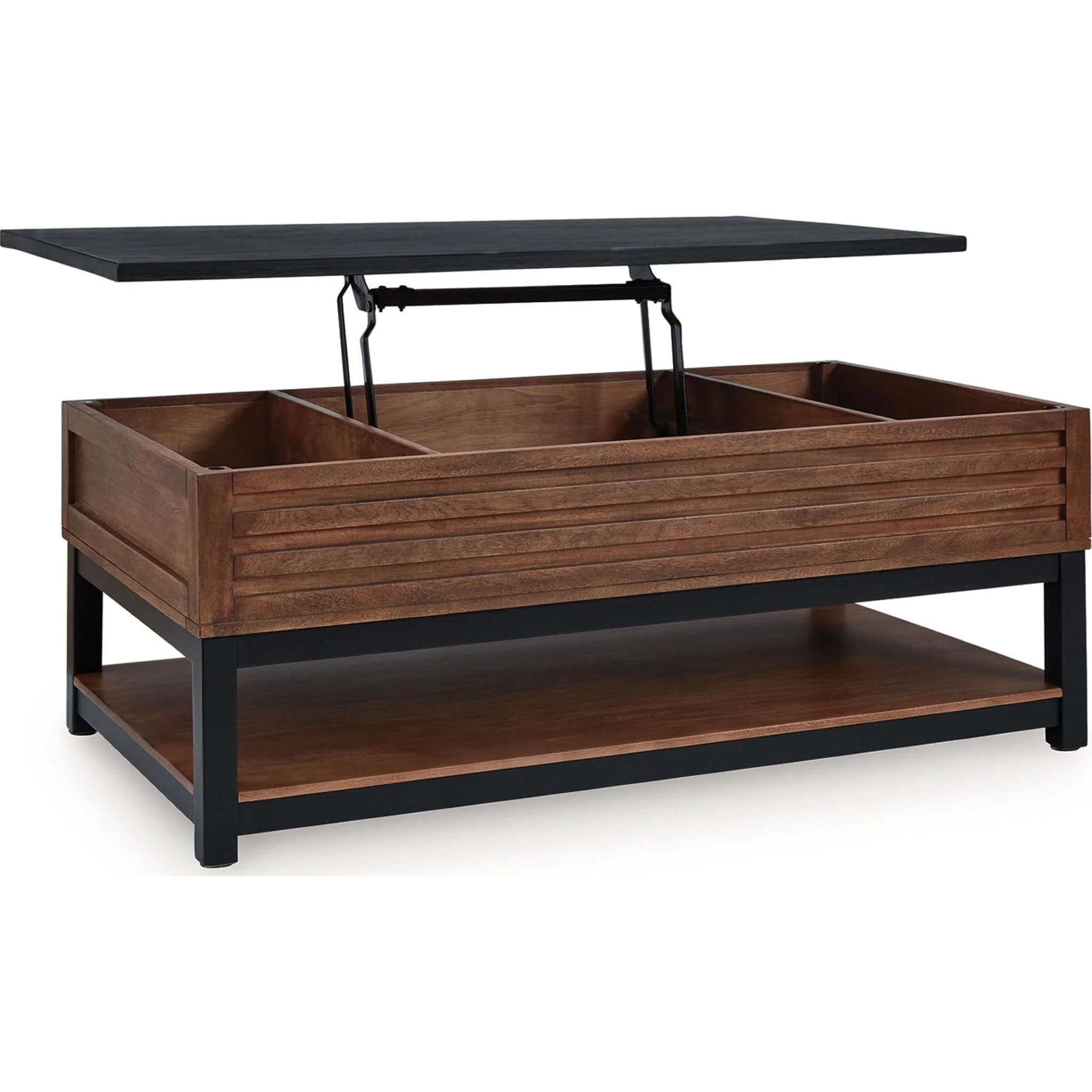 Kallari Lift-Top Coffee Table - Warm Brown/Black - Image 3