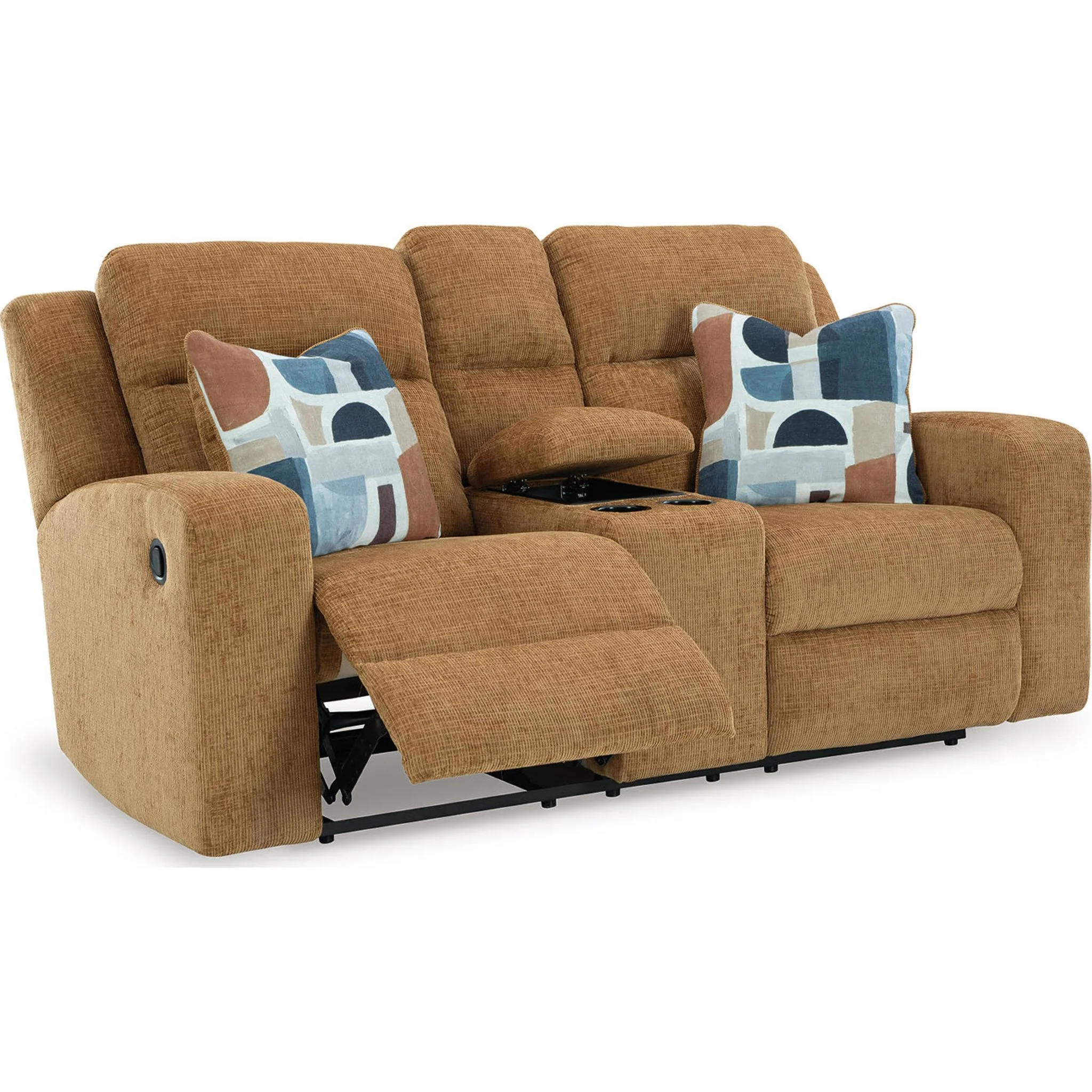 Kanlow Reclining Loveseat with Console - Honey - Image 5