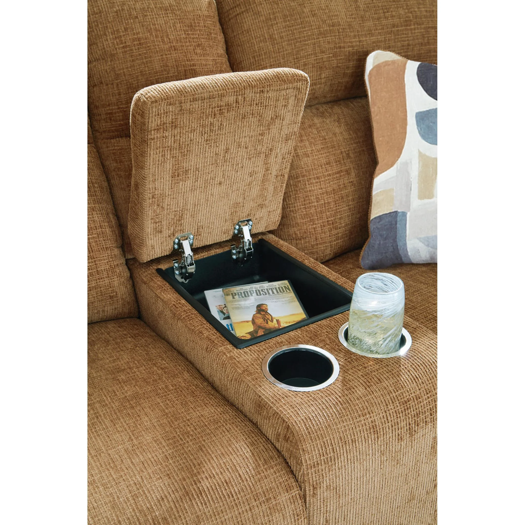 Kanlow Reclining Loveseat with Console - Honey - Image 7