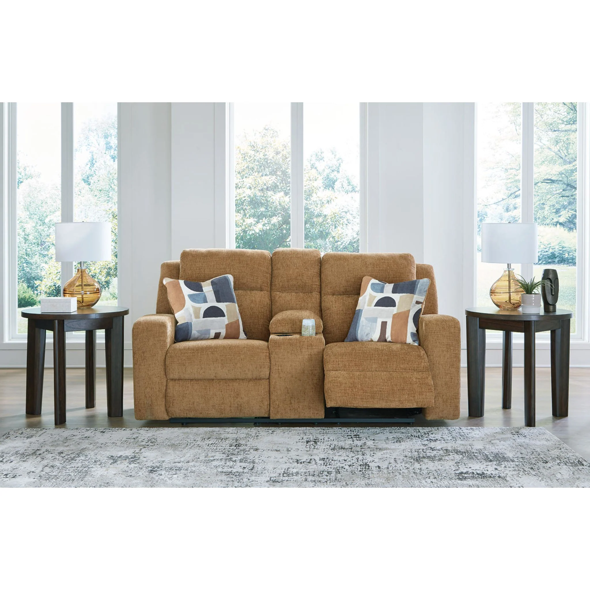 Kanlow Reclining Loveseat with Console - Honey - Image 8