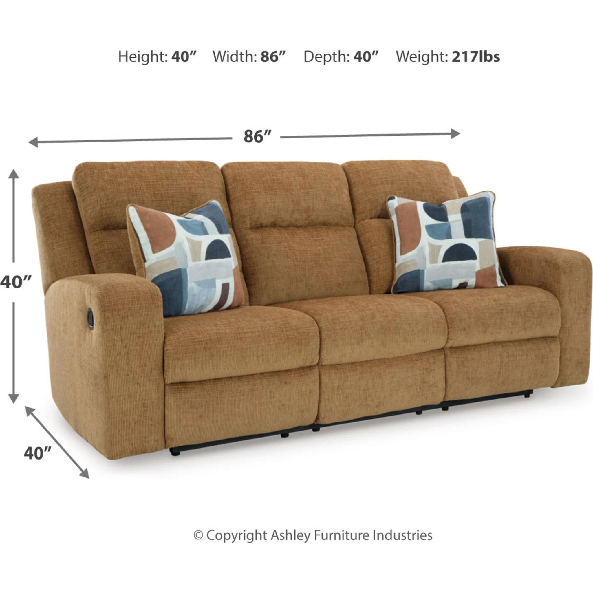 Kanlow Reclining Sofa - Honey - Image 3